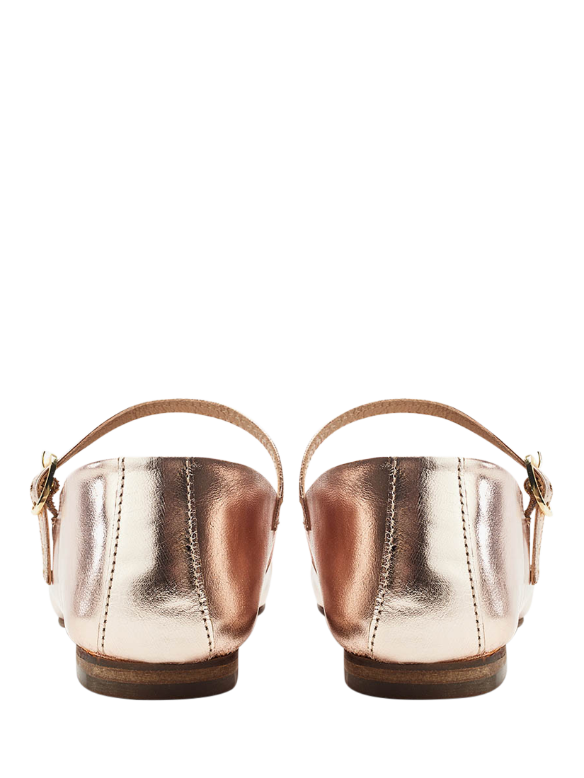 Product image 3 of 4, which shows Moda in Pelle Larina Leather Ballerina Flat Shoes, Rose Gold, 3