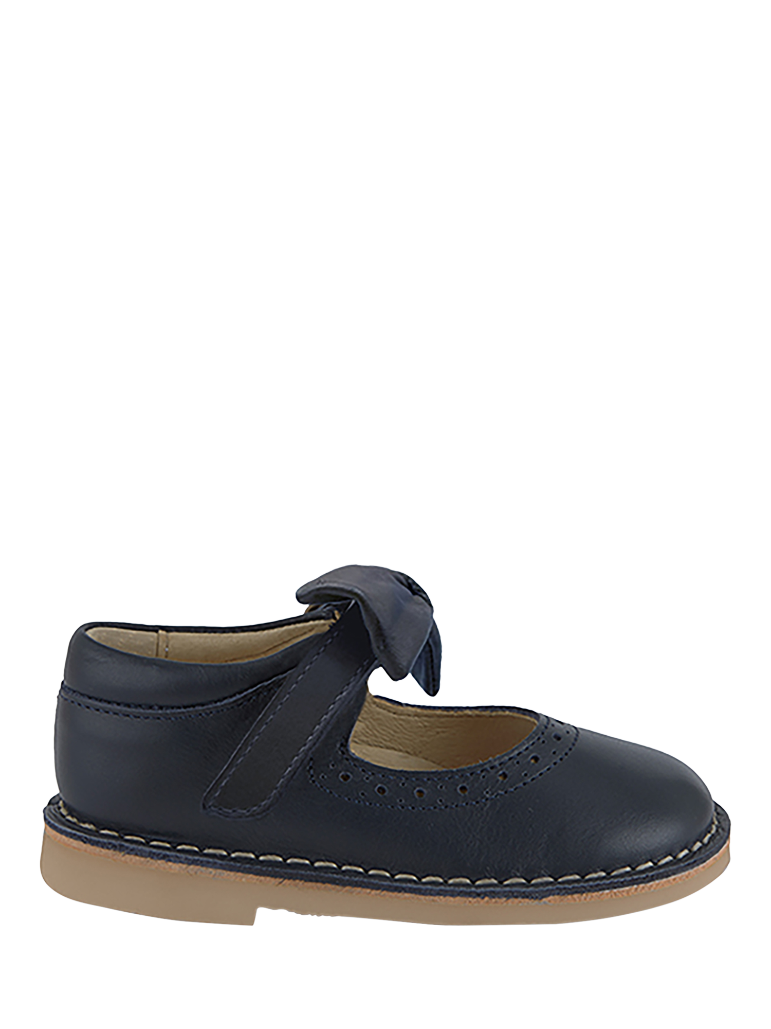 Product image 1 of 3, which shows Young Soles Martha Bow Leather Mary Jane Shoes, Navy, 5.5 Jnr