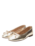 Moda in Pelle Ealing Leather Ballerina Flat Shoes, Gold
