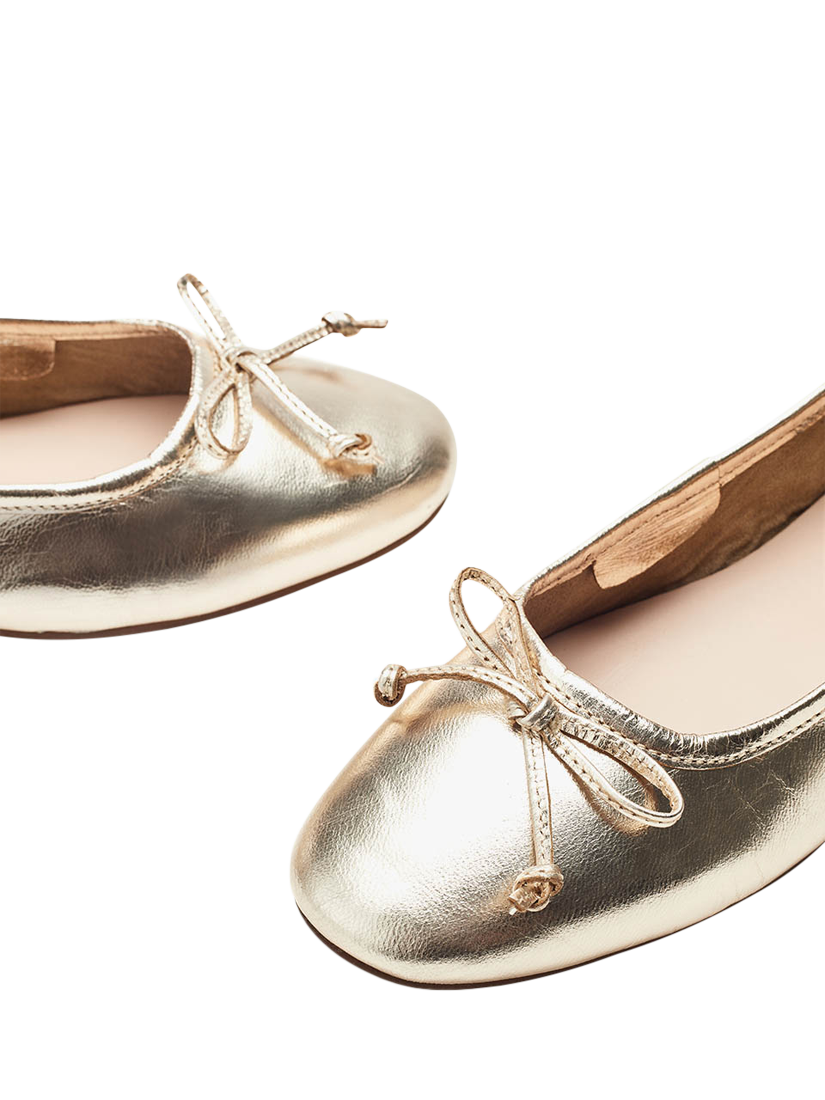 Product image 3 of 4, which shows Moda in Pelle Ealing Leather Ballerina Flat Shoes, Gold, 3
