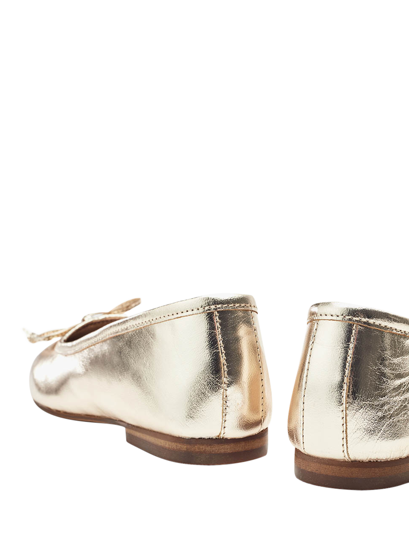 Product image 4 of 4, which shows Moda in Pelle Ealing Leather Ballerina Flat Shoes, Gold, 3