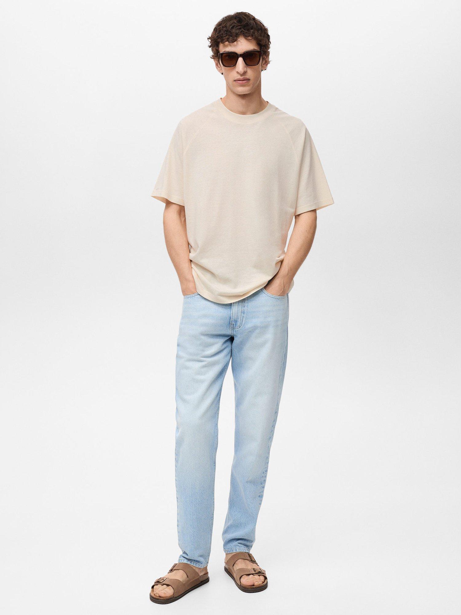 Product image 2 of 8, which shows Mango Circo Cotton Linen Blend T-Shirt, Natural Beige, XXL