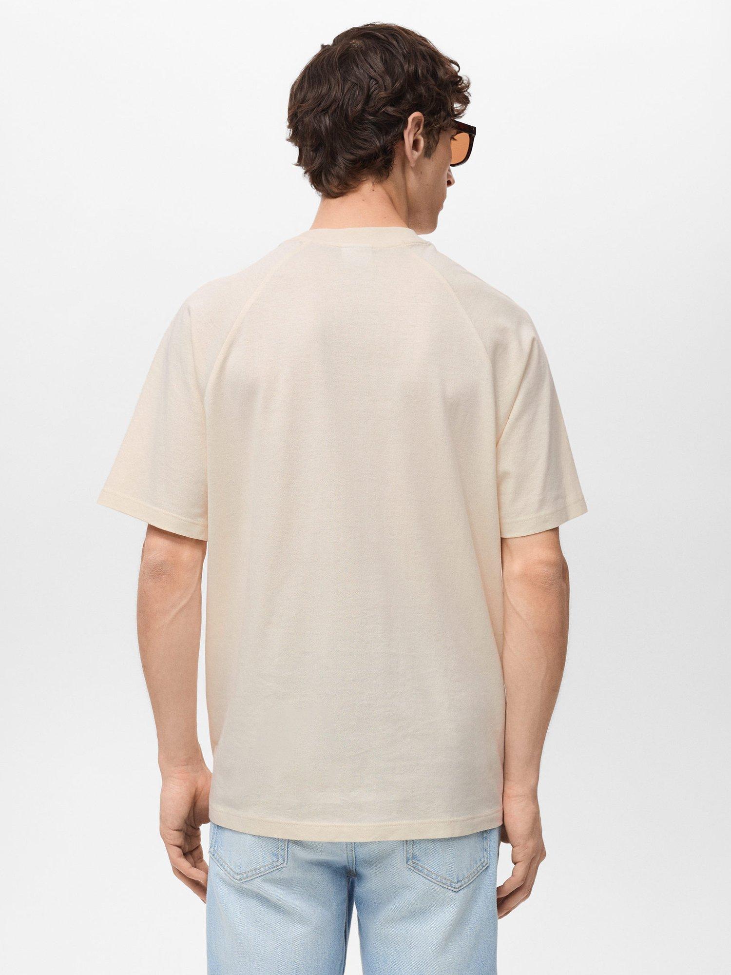 Product image 4 of 8, which shows Mango Circo Cotton Linen Blend T-Shirt, Natural Beige, XXL