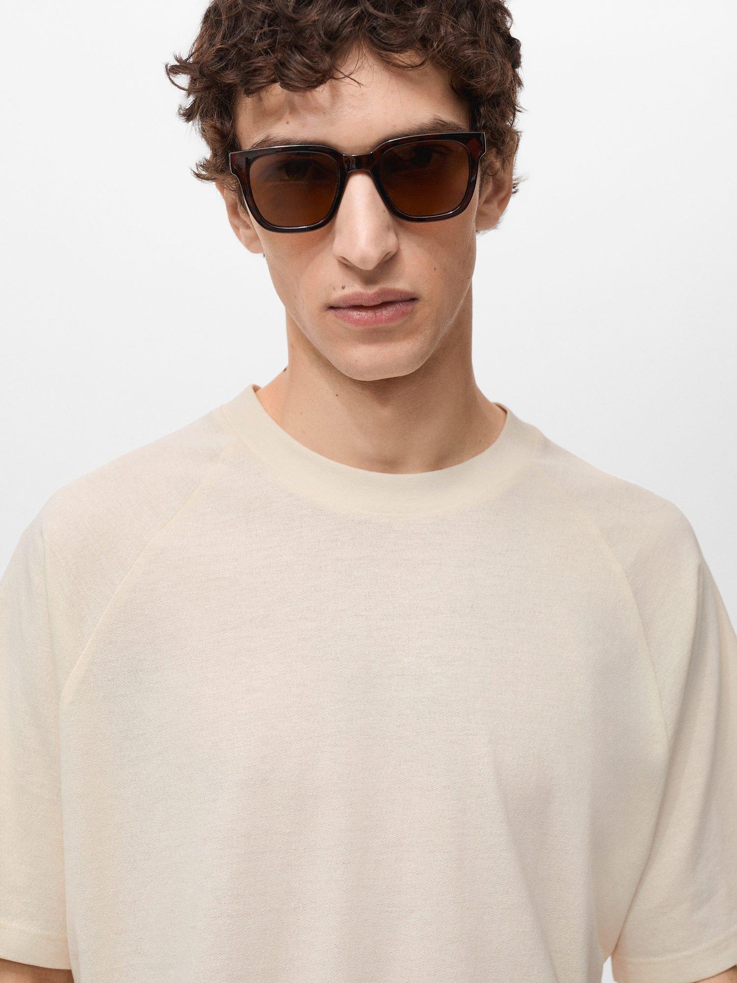 Product image 6 of 8, which shows Mango Circo Cotton Linen Blend T-Shirt, Natural Beige, XXL