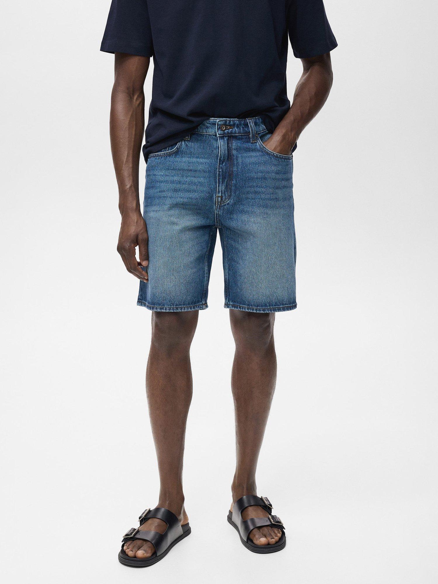 Product image 1 of 8, which shows Mango Jarod Cotton Shorts, Navy, 30