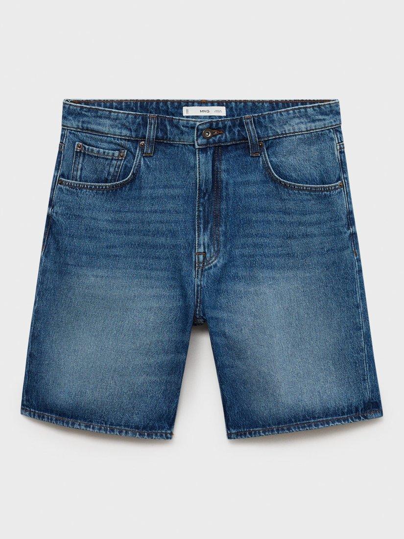 Product image 3 of 8, which shows Mango Jarod Cotton Shorts, Navy, 30