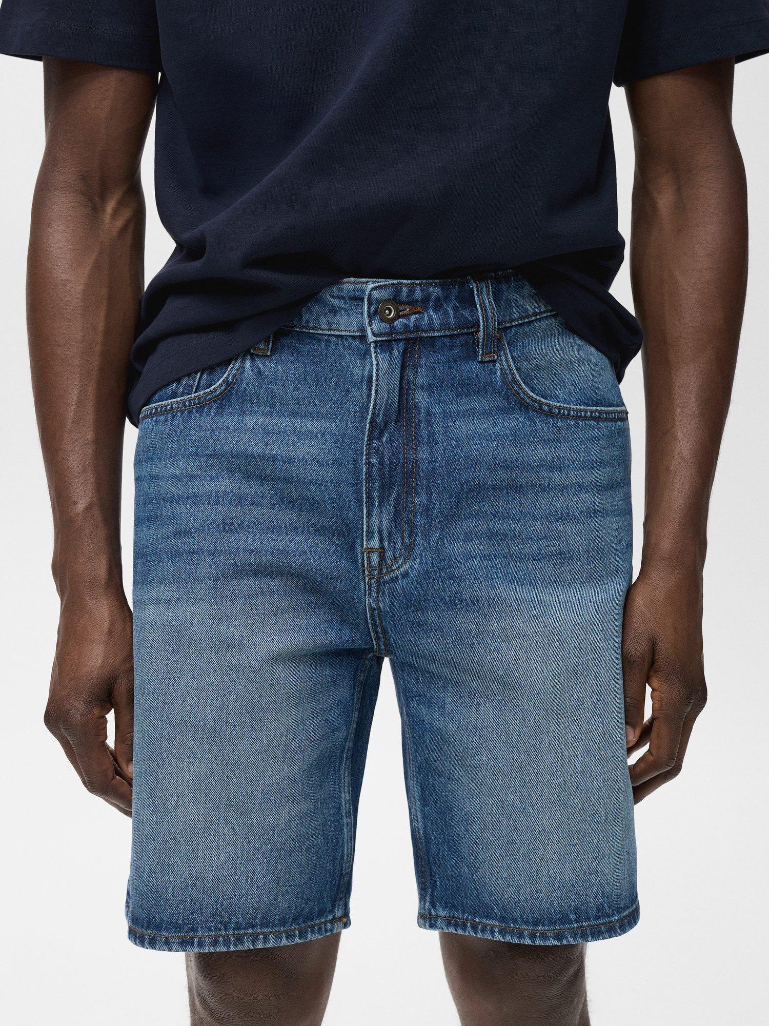 Product image 6 of 8, which shows Mango Jarod Cotton Shorts, Navy, 30