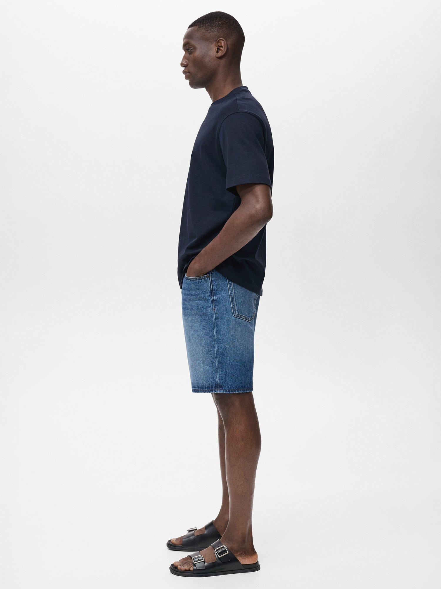 Product image 7 of 8, which shows Mango Jarod Cotton Shorts, Navy, 30