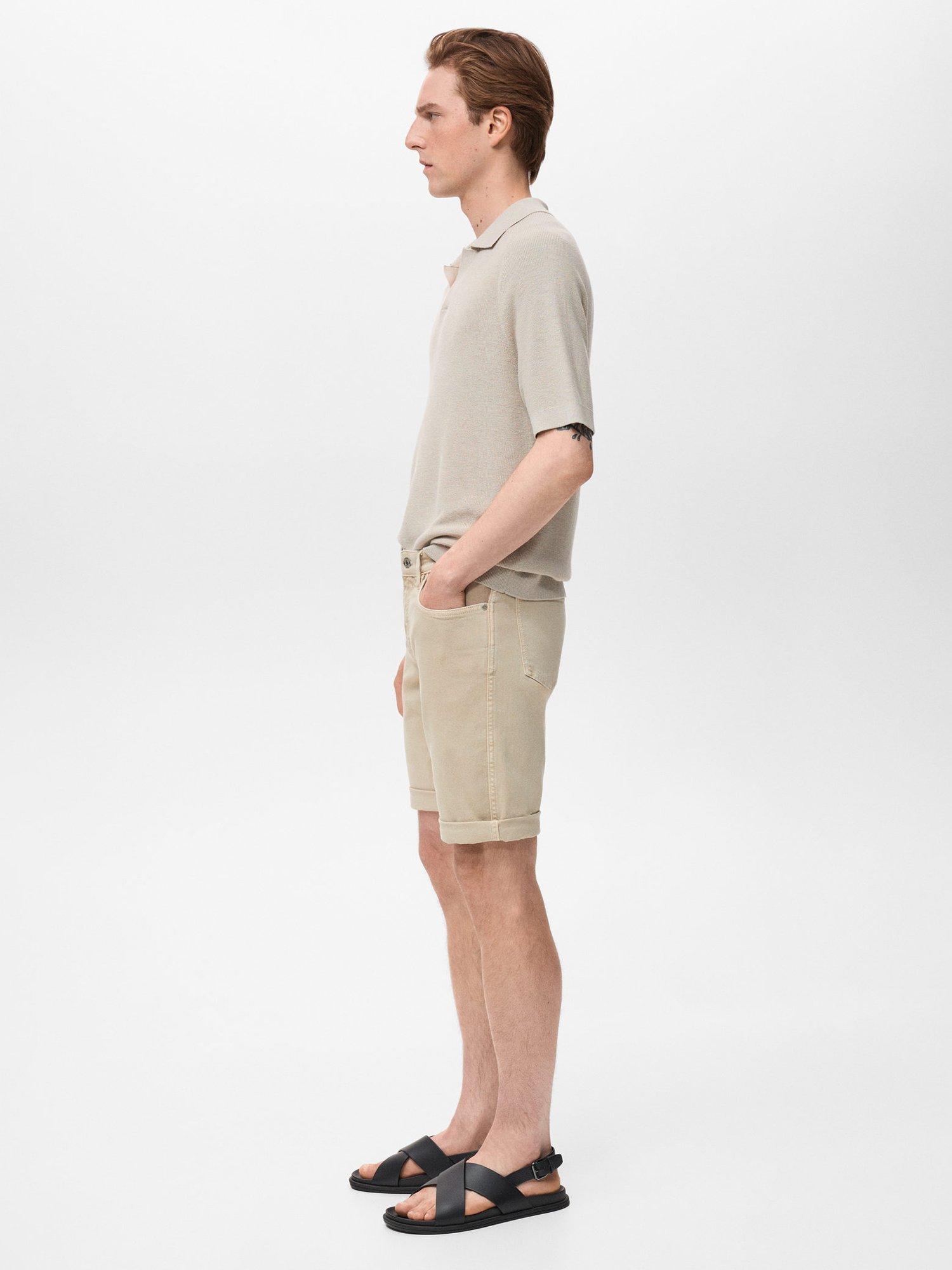 Product image 7 of 8, which shows Mango Nepto Cotton Blend Shorts, Pastel Brown, 38