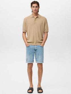 Mango Rock Slim Denim Shorts - view 2, Mid Blue