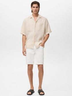 Mango Rock Slim Fit Denim Shorts - view 2, White