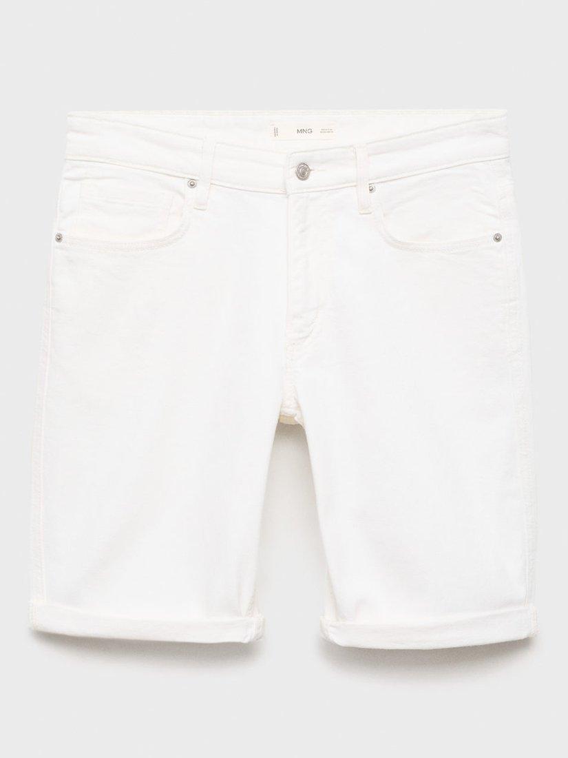 Product image 3 of 8, which shows Mango Rock Slim Fit Denim Shorts, White, 29