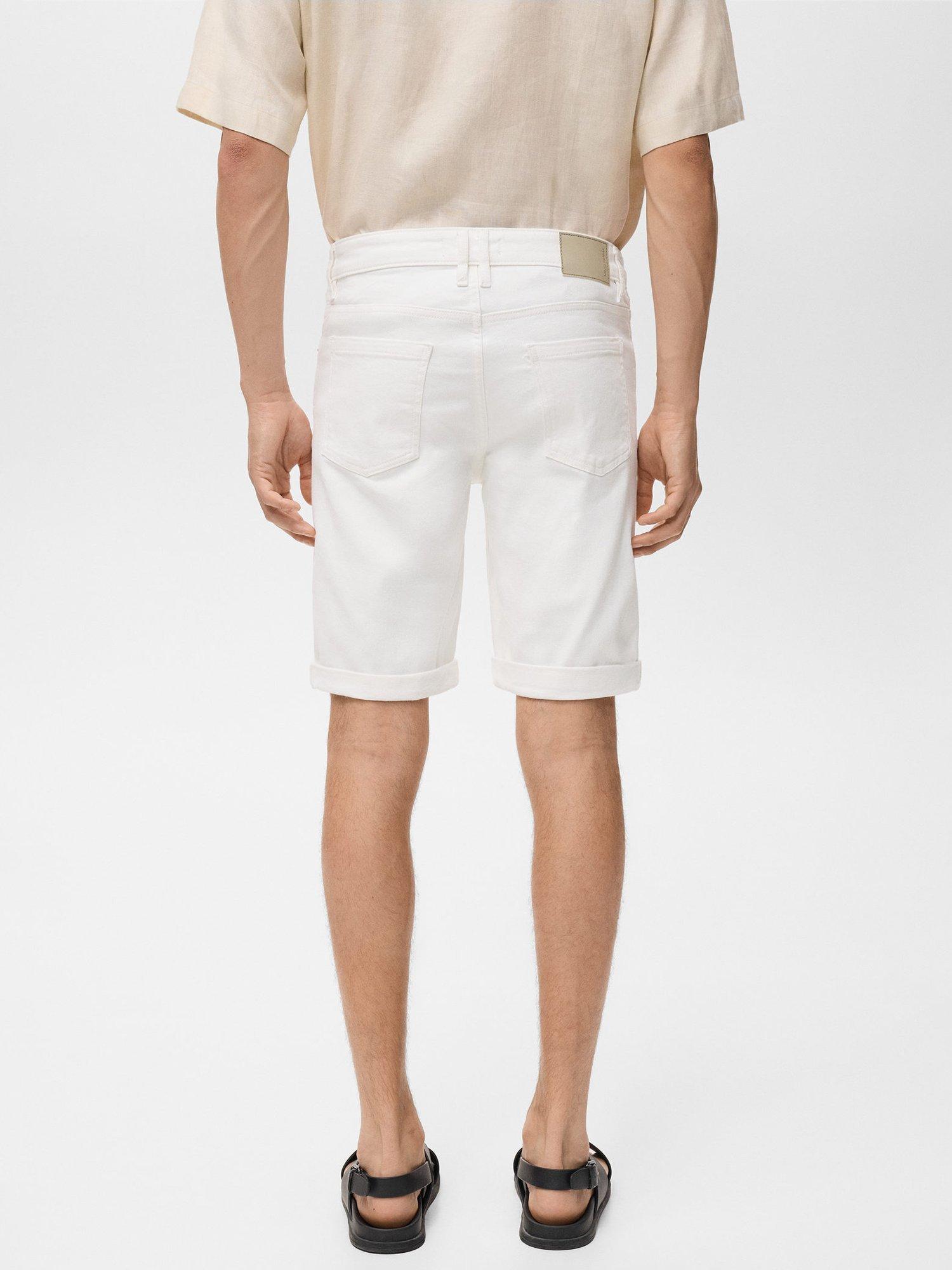 Product image 4 of 8, which shows Mango Rock Slim Fit Denim Shorts, White, 29