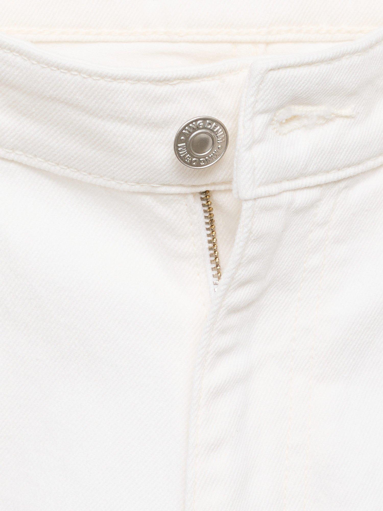 Product image 8 of 8, which shows Mango Rock Slim Fit Denim Shorts, White, 29