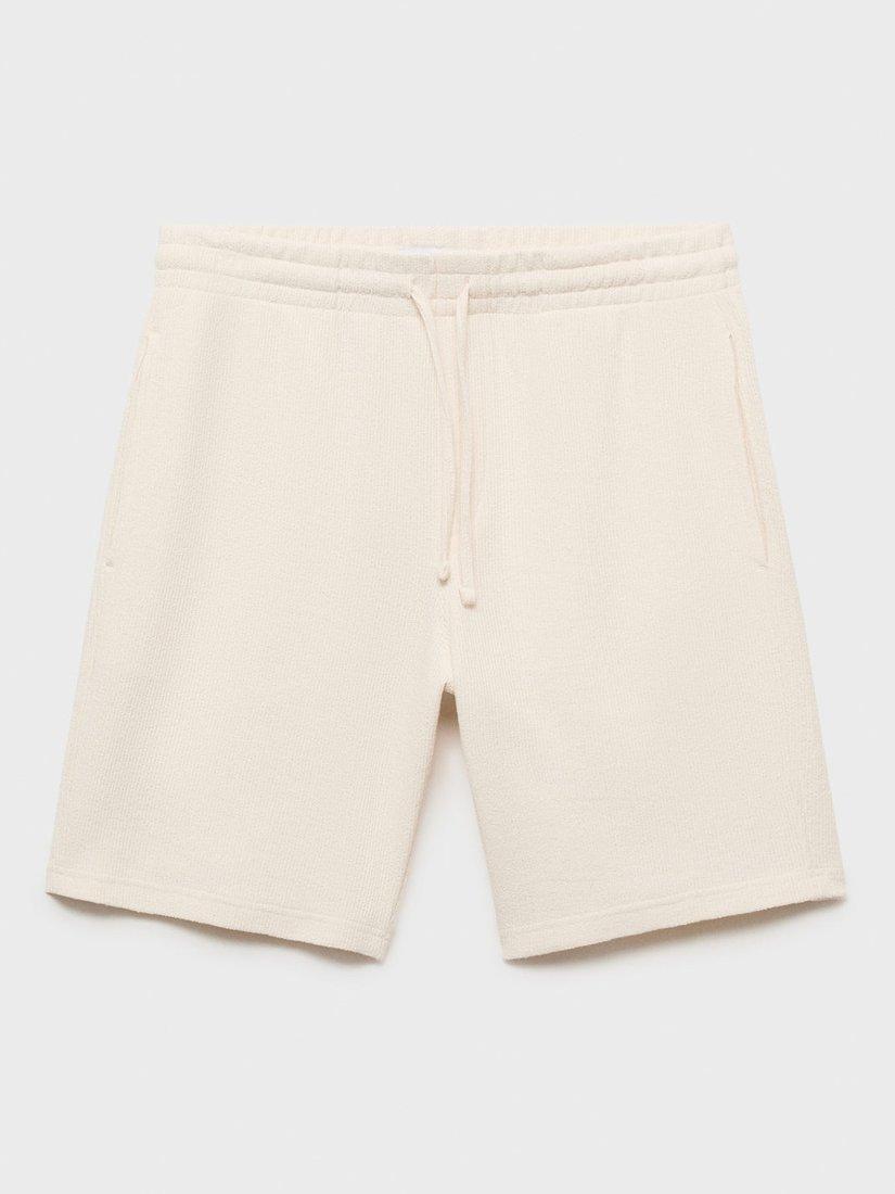 Product image 3 of 8, which shows Mango Xavis Drawstring Cotton Blend Shorts, Light Beige, XXL