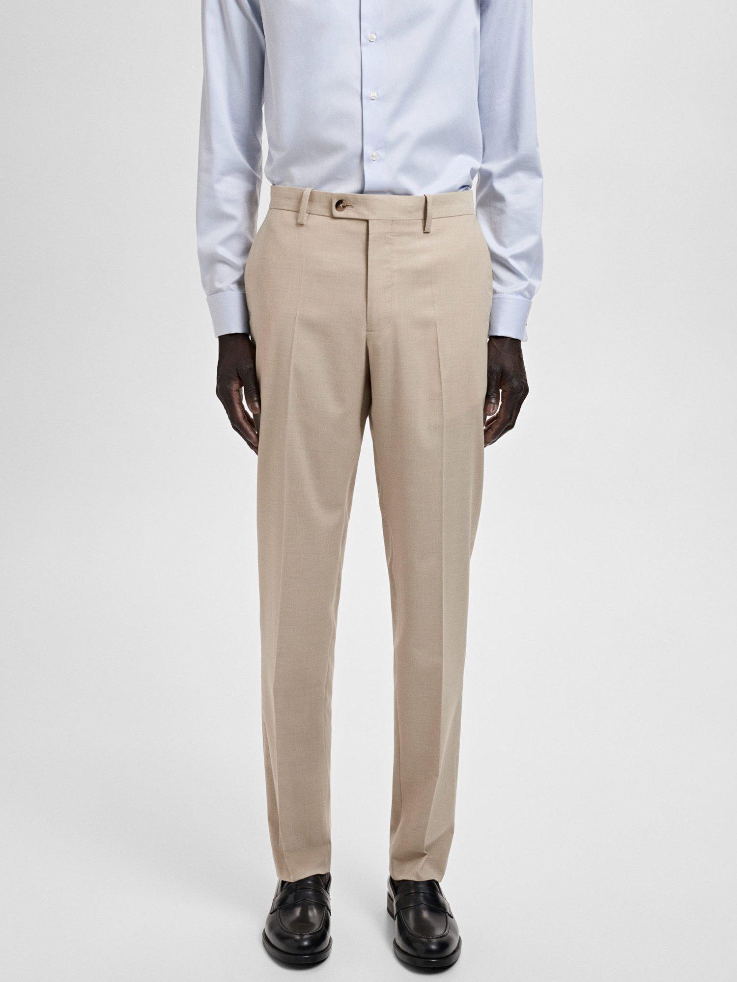Product image 1 of 8, which shows Mango Milan Tailored Trousers, Light Beige, 32