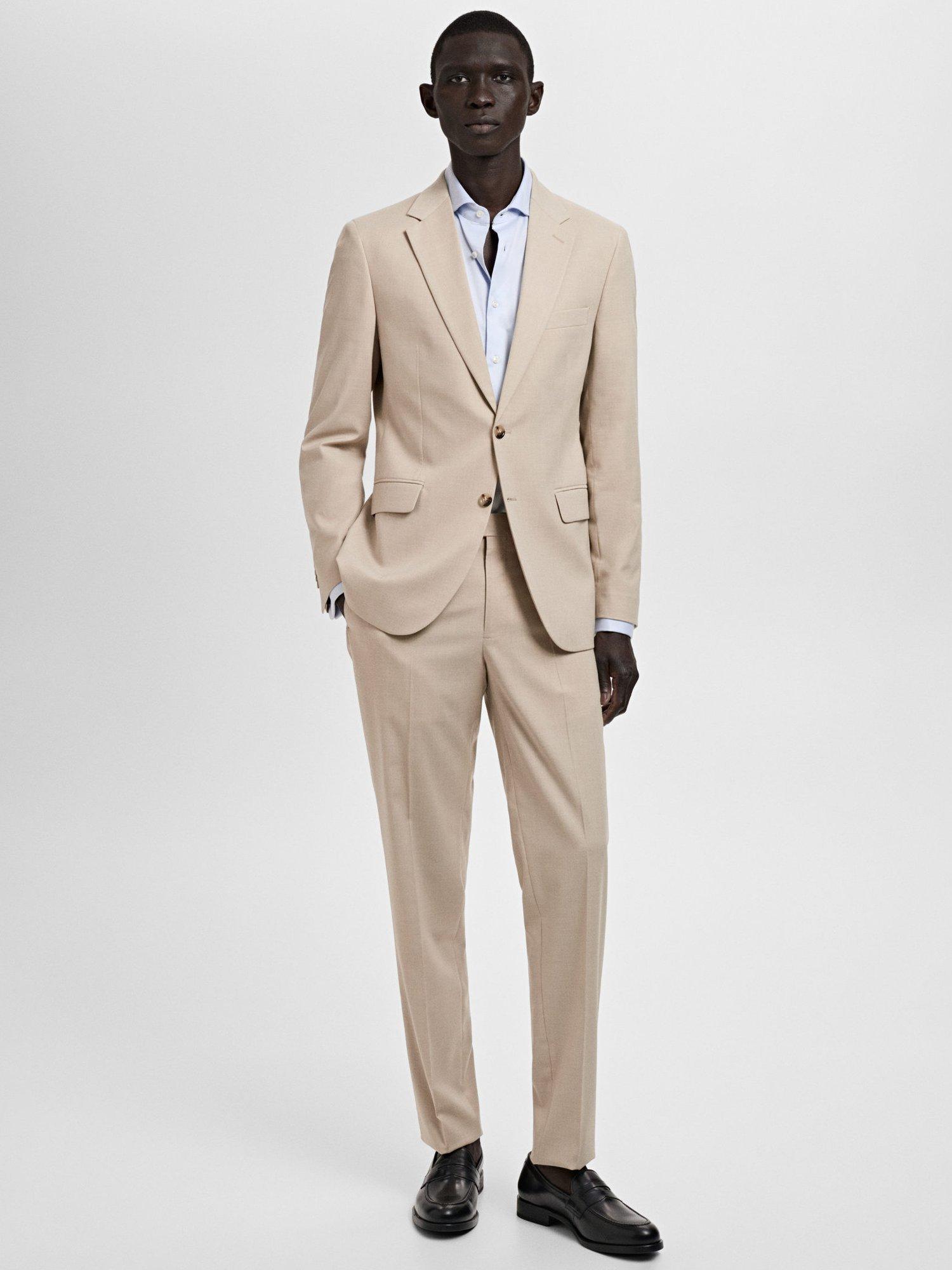 Product image 2 of 8, which shows Mango Milan Tailored Trousers, Light Beige, 32