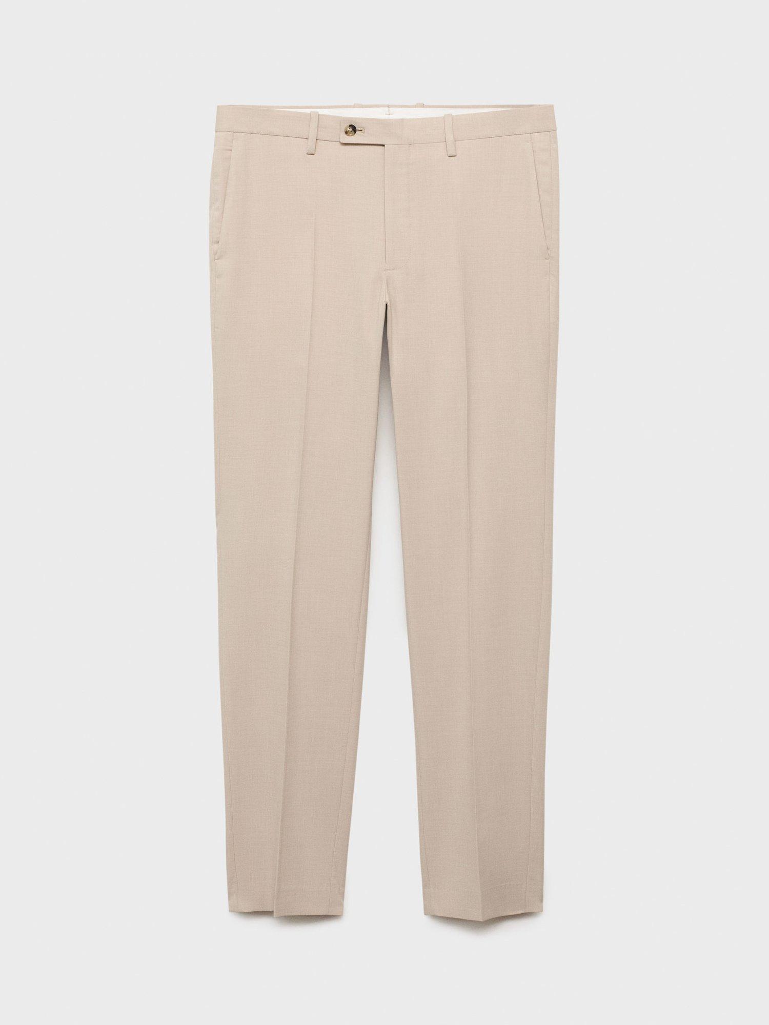 Product image 3 of 8, which shows Mango Milan Tailored Trousers, Light Beige, 32