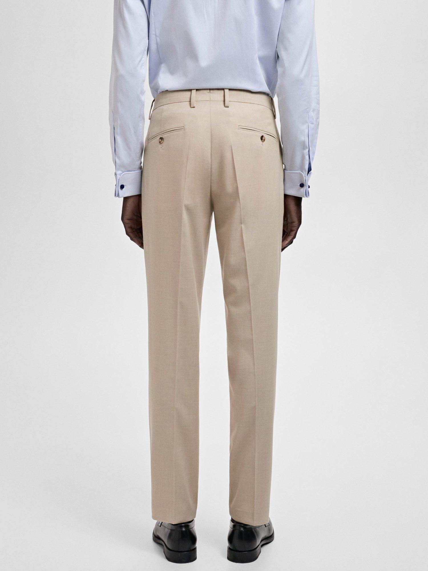 Product image 4 of 8, which shows Mango Milan Tailored Trousers, Light Beige, 32