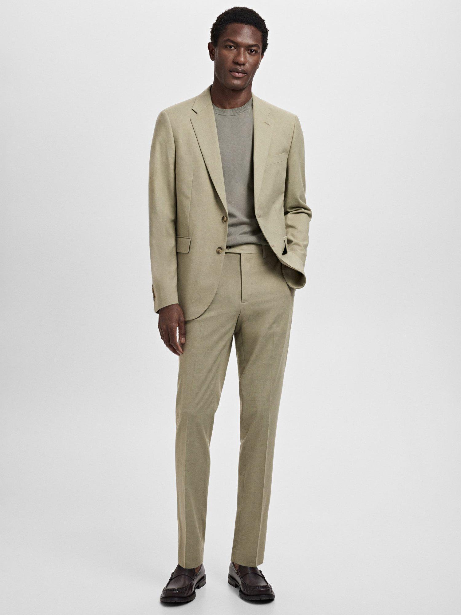 Product image 2 of 8, which shows Mango Milan Tailored Trousers, Green, 32