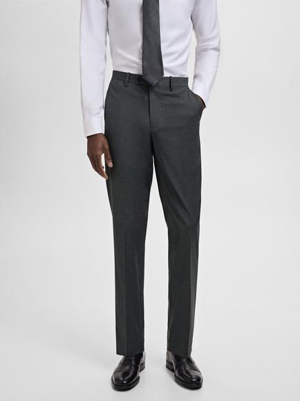 Mango Milan Tailored Trousers, Grey