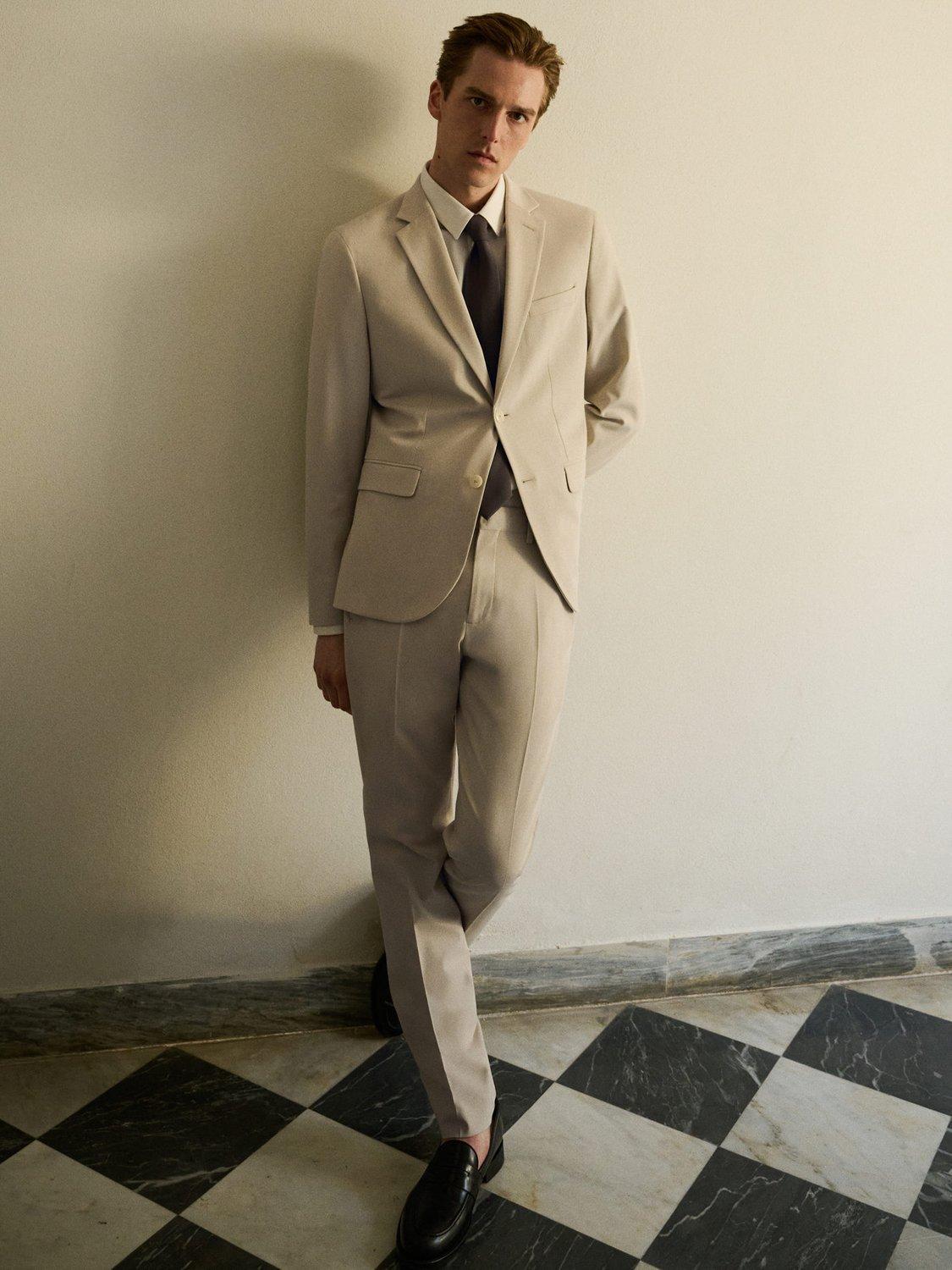 Product image 8 of 8, which shows Mango Paris Trousers, Light Beige, 32