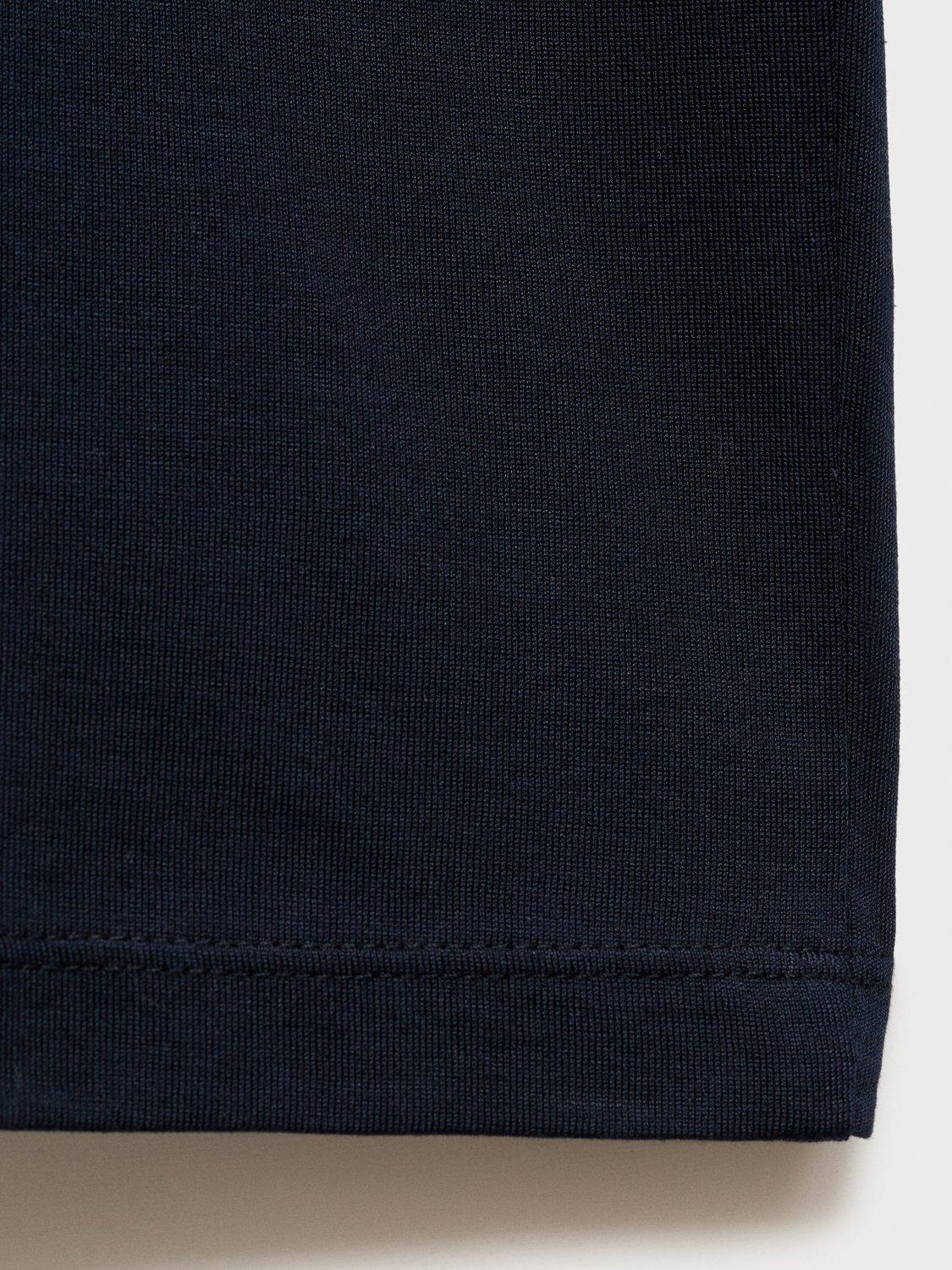 Product image 5 of 8, which shows Mango Cotton Bellow Regular Fit T-Shirt, Navy, L