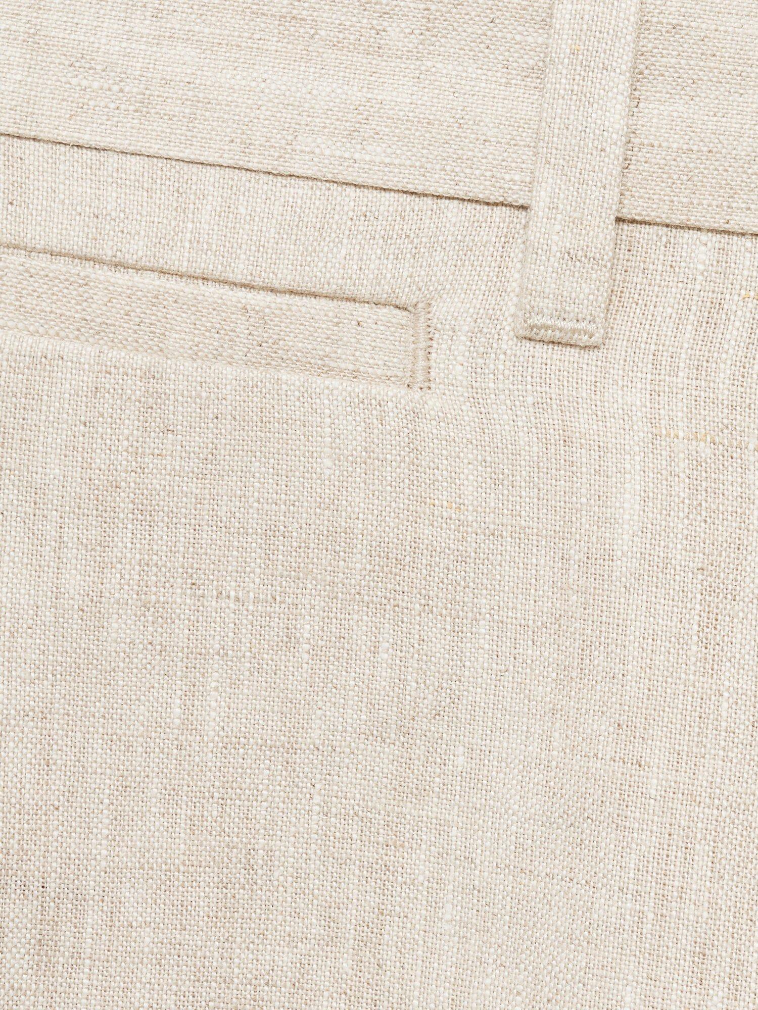 Product image 5 of 8, which shows Mango Carp Linen Shorts, Light Beige, 29