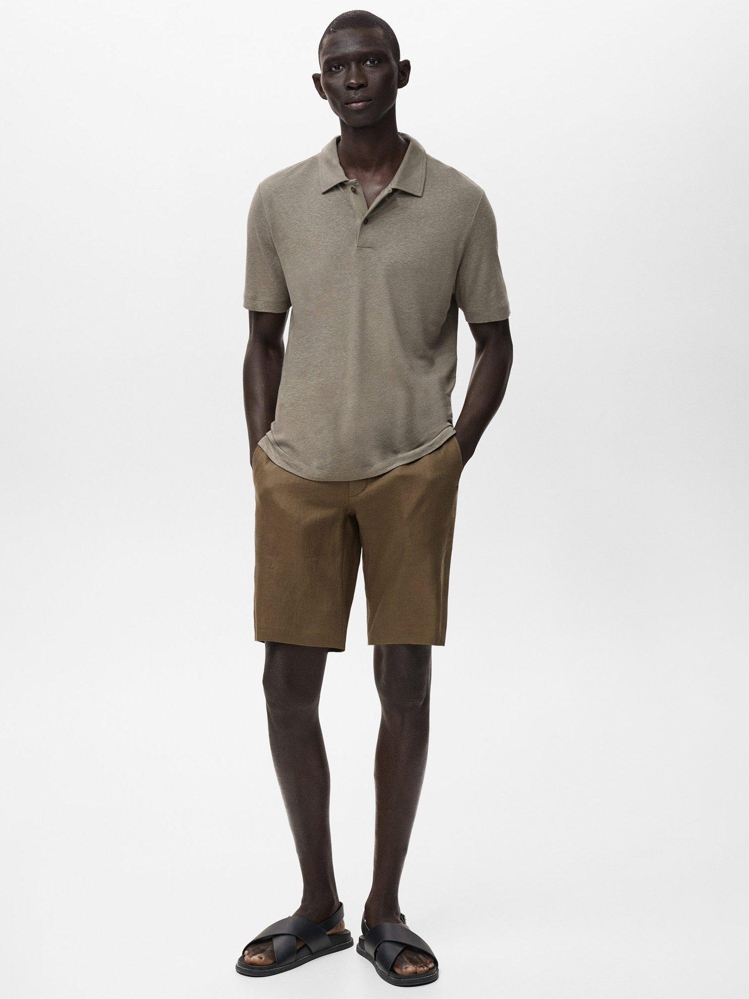 Product image 2 of 9, which shows Mango Carp Linen Shorts, Medium Green, 29
