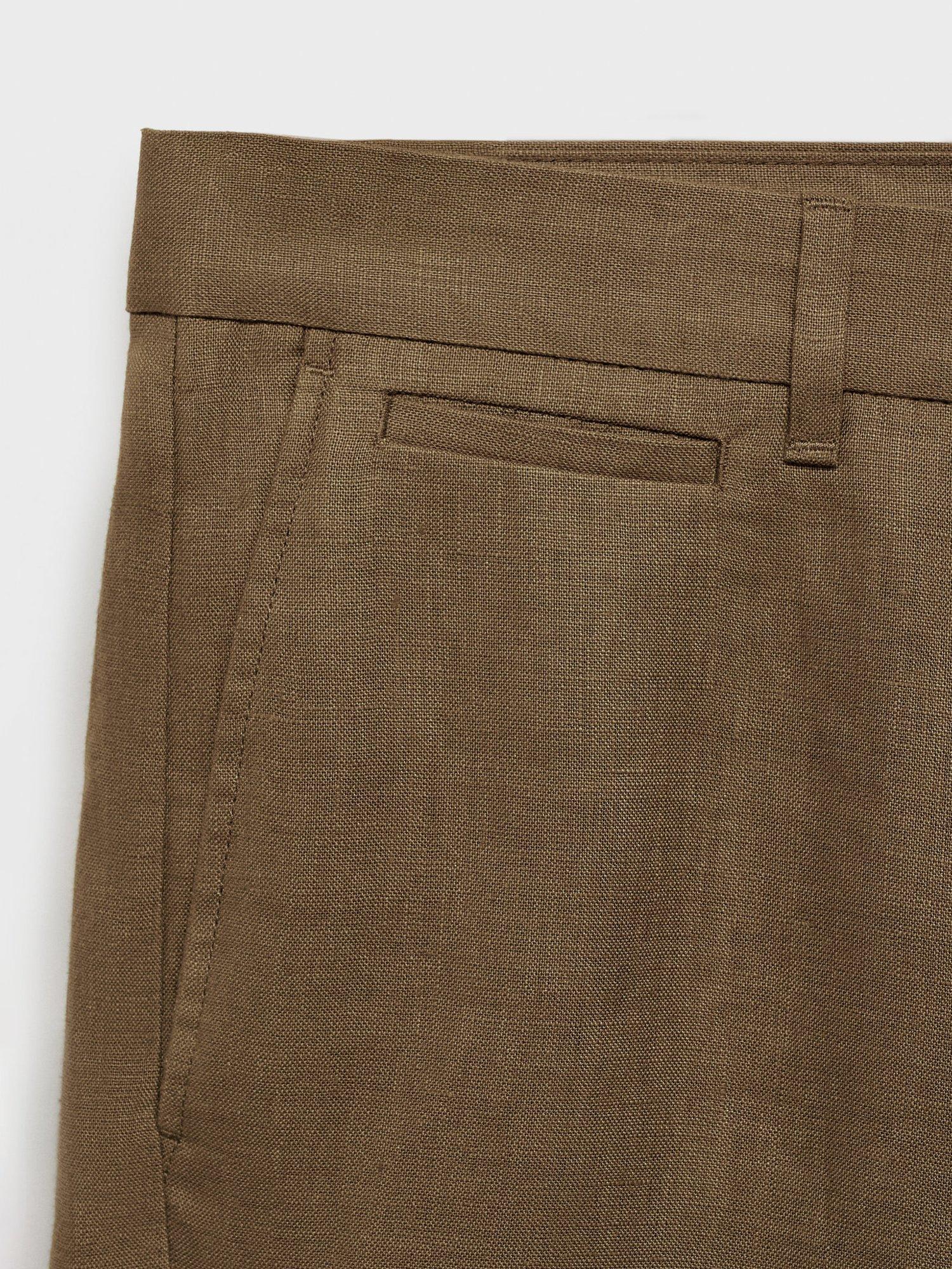 Product image 5 of 9, which shows Mango Carp Linen Shorts, Medium Green, 29