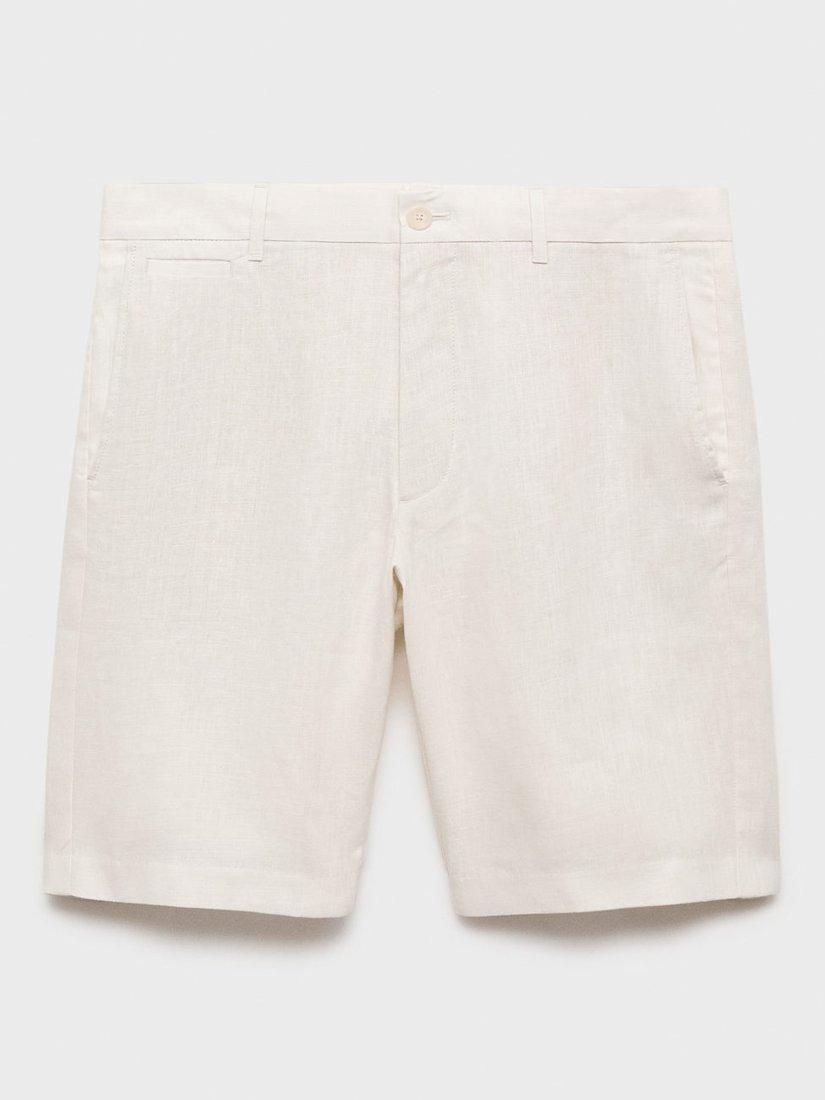 Product image 3 of 9, which shows Mango Carp Linen Shorts, Natural White, 29