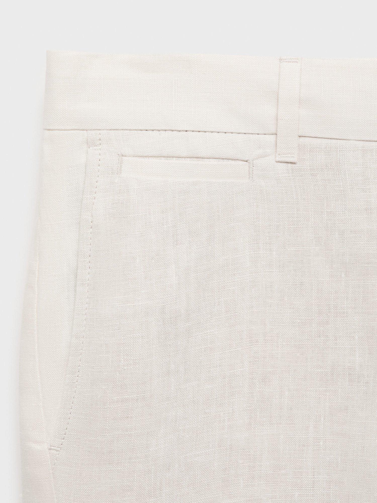 Product image 5 of 9, which shows Mango Carp Linen Shorts, Natural White, 29