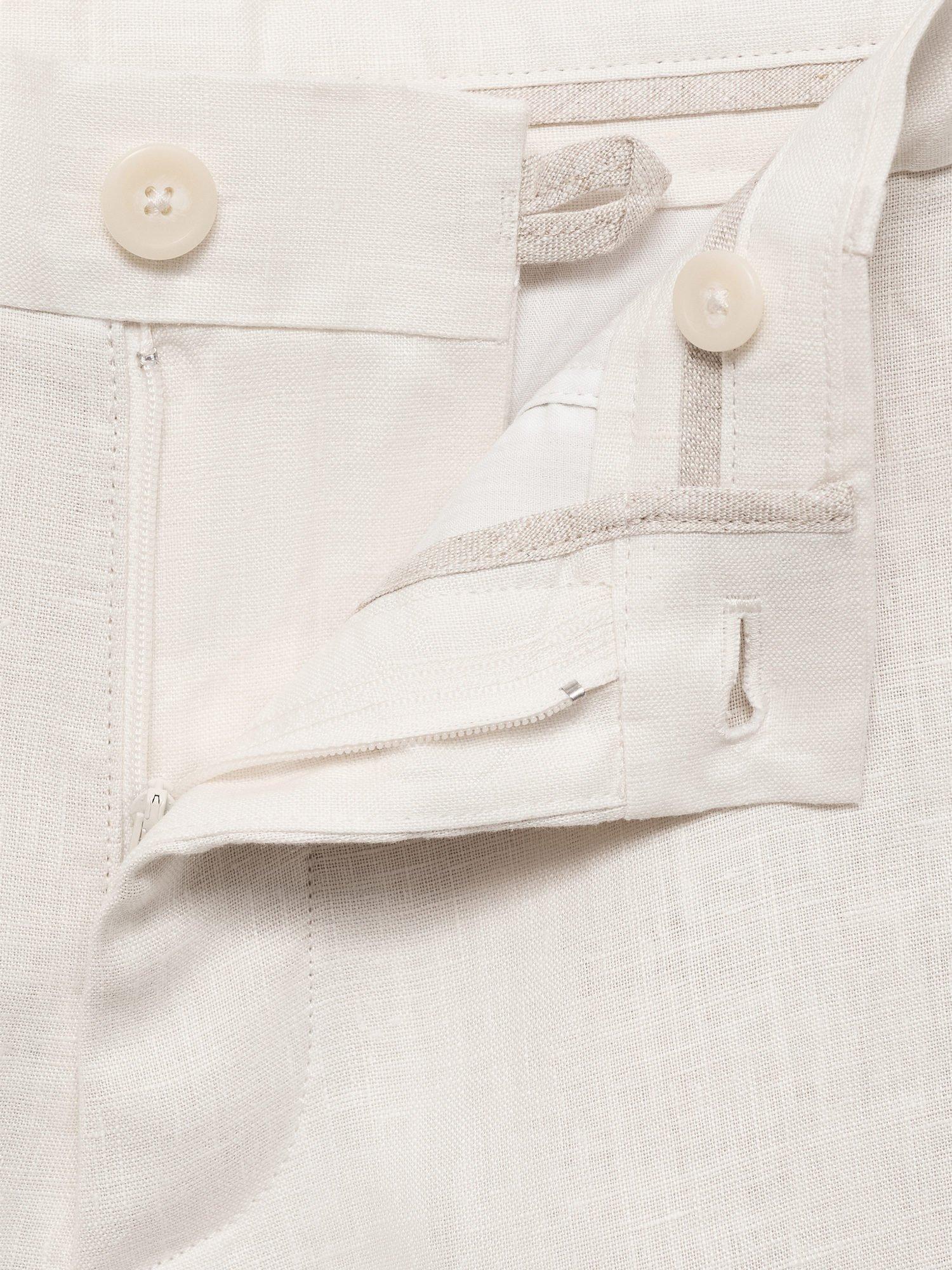 Product image 9 of 9, which shows Mango Carp Linen Shorts, Natural White, 29