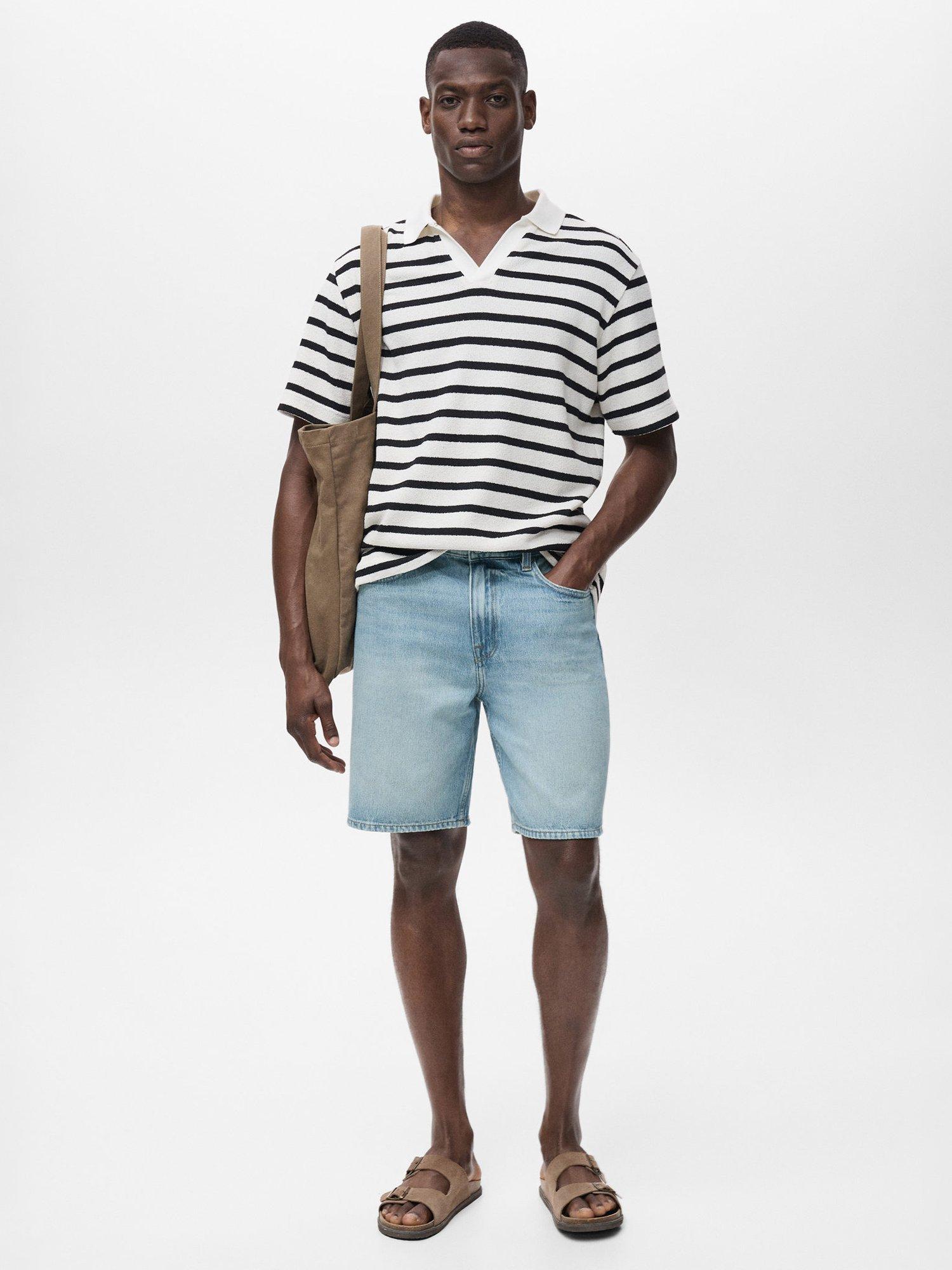 Product image 2 of 8, which shows Mango Jarod Cotton Shorts, Mid Blue, 30