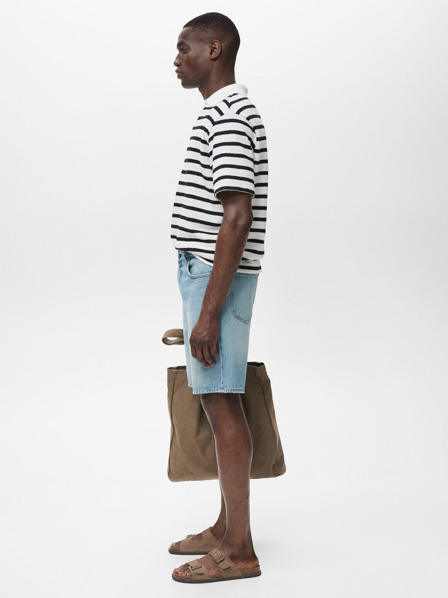 Product image 7 of 8, which shows Mango Jarod Cotton Shorts, Mid Blue, 30