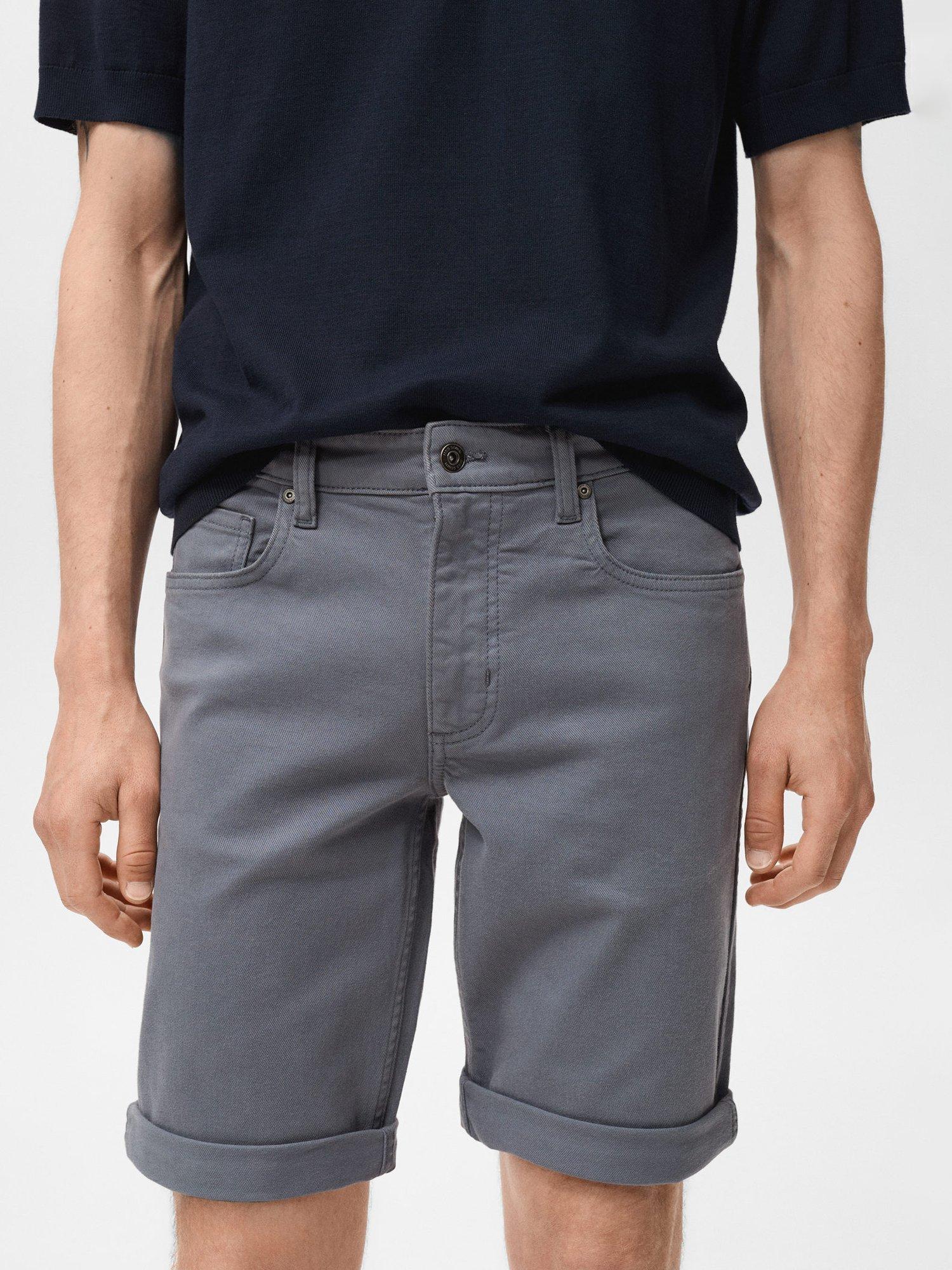 Product image 1 of 8, which shows Mango Nepto Cotton Blend Shorts, Medium Blue, 30