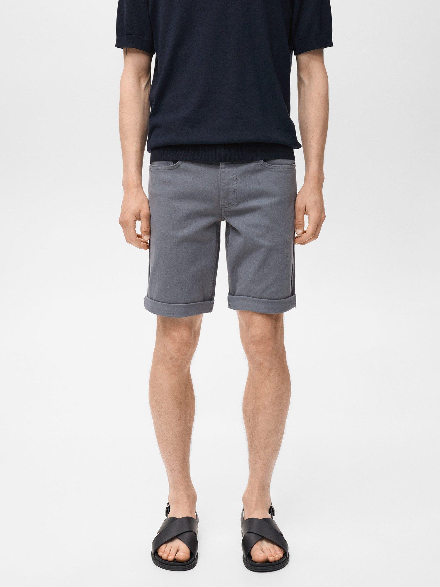 Product image 6 of 8, which shows Mango Nepto Cotton Blend Shorts, Medium Blue, 30
