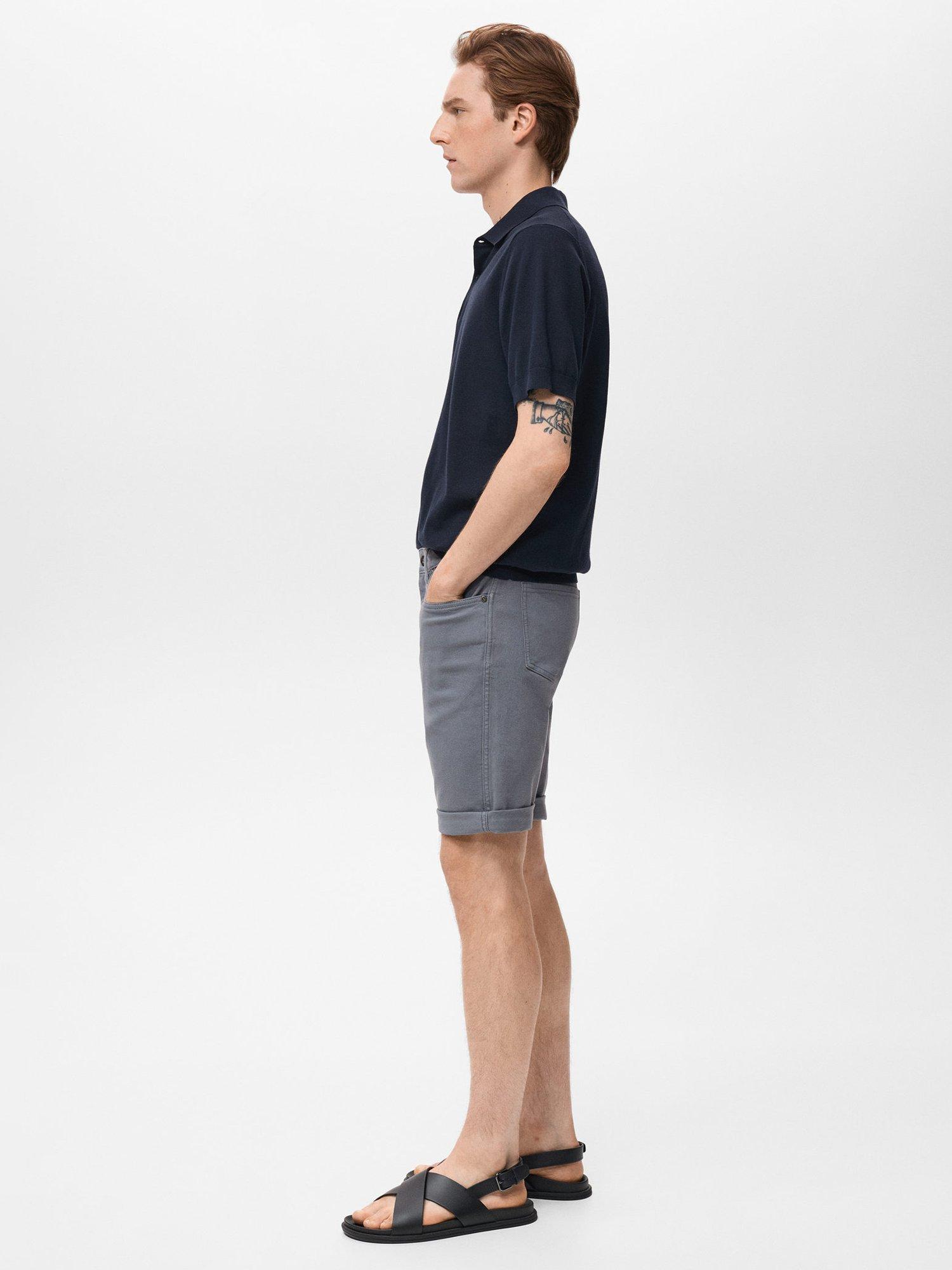 Product image 7 of 8, which shows Mango Nepto Cotton Blend Shorts, Medium Blue, 30