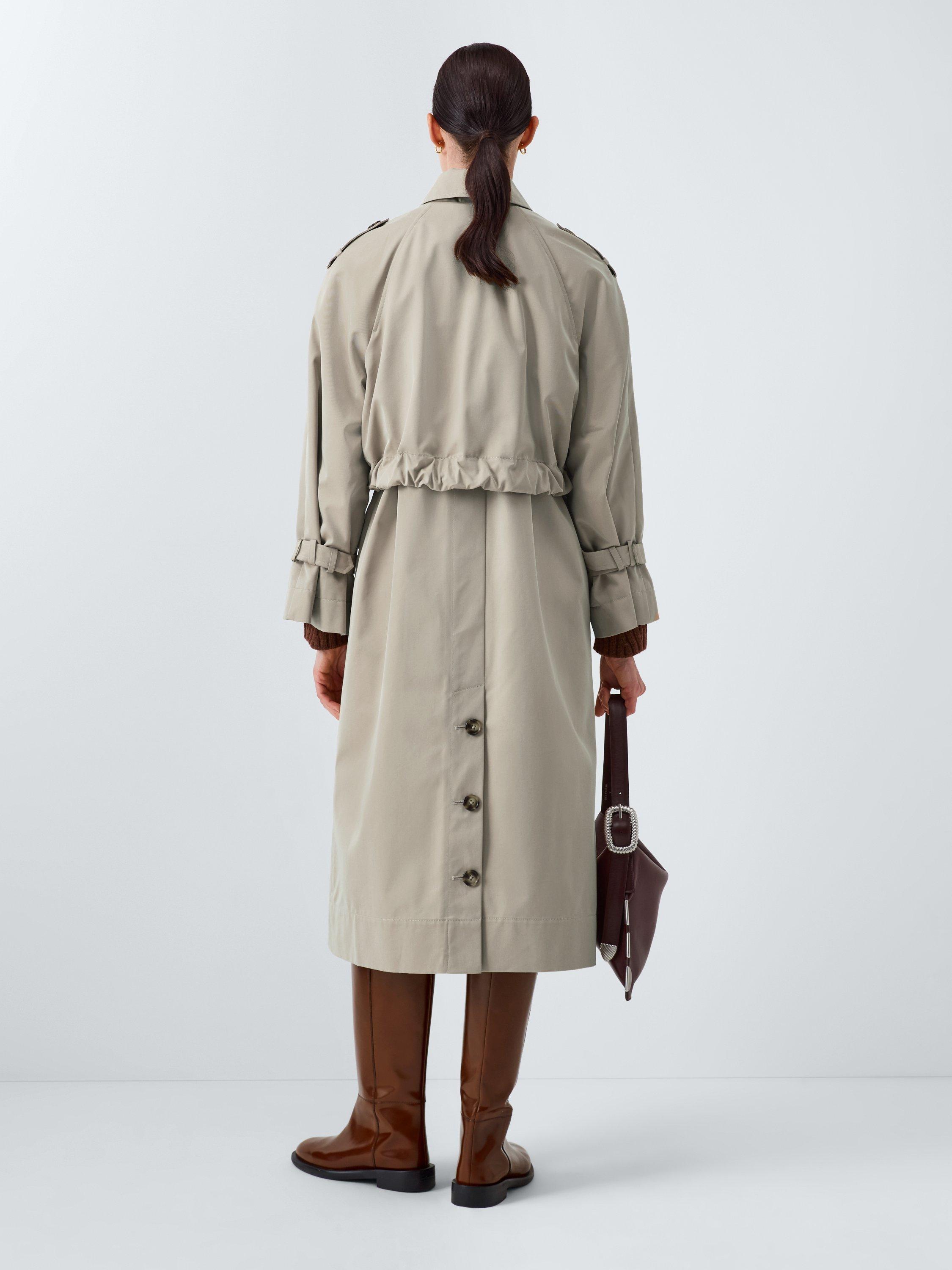 John Lewis x REJINA PYO Storm Flap Detail Trench Coat, Light Khaki