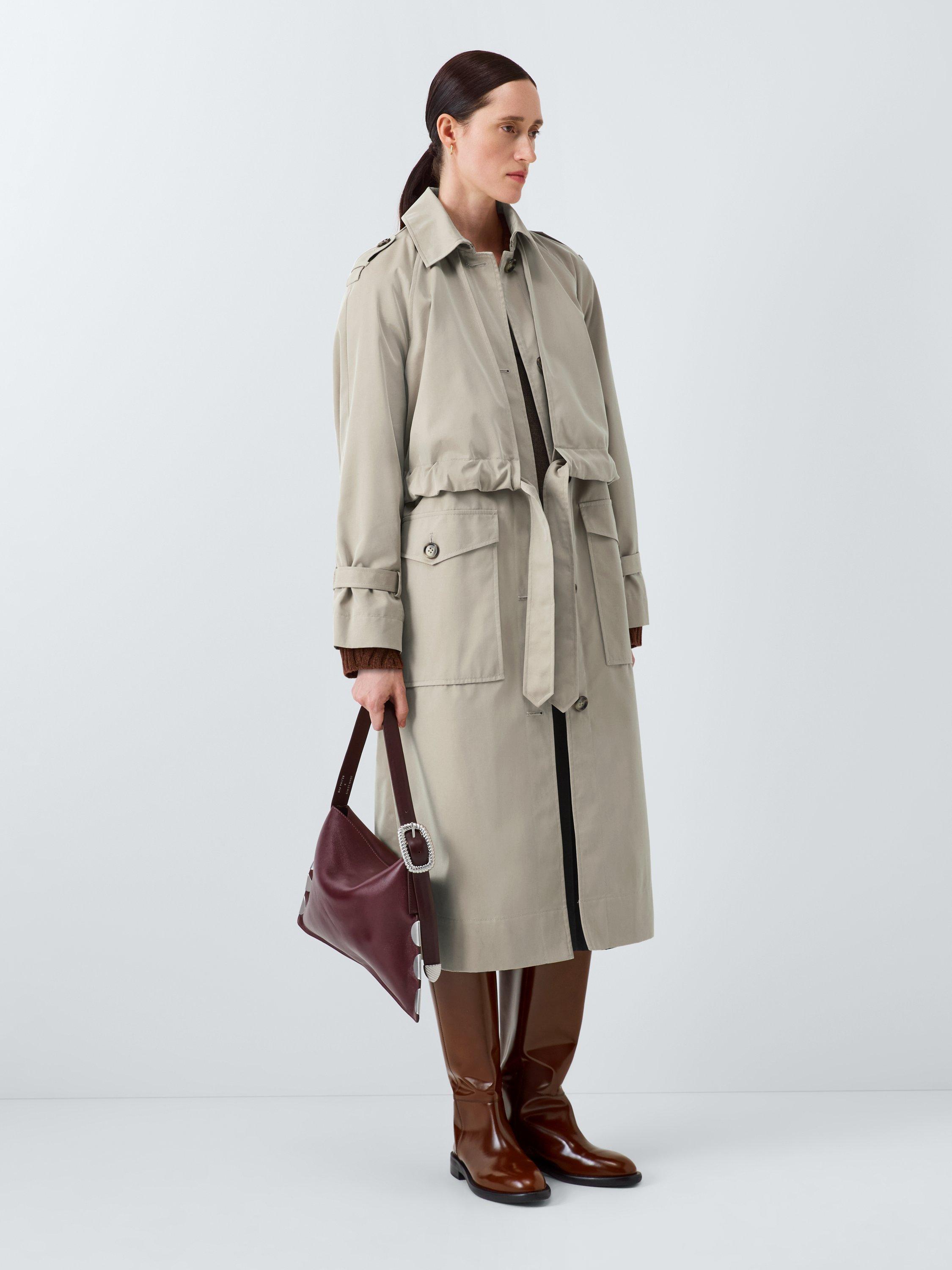 John Lewis x REJINA PYO Storm Flap Detail Trench Coat, Light Khaki