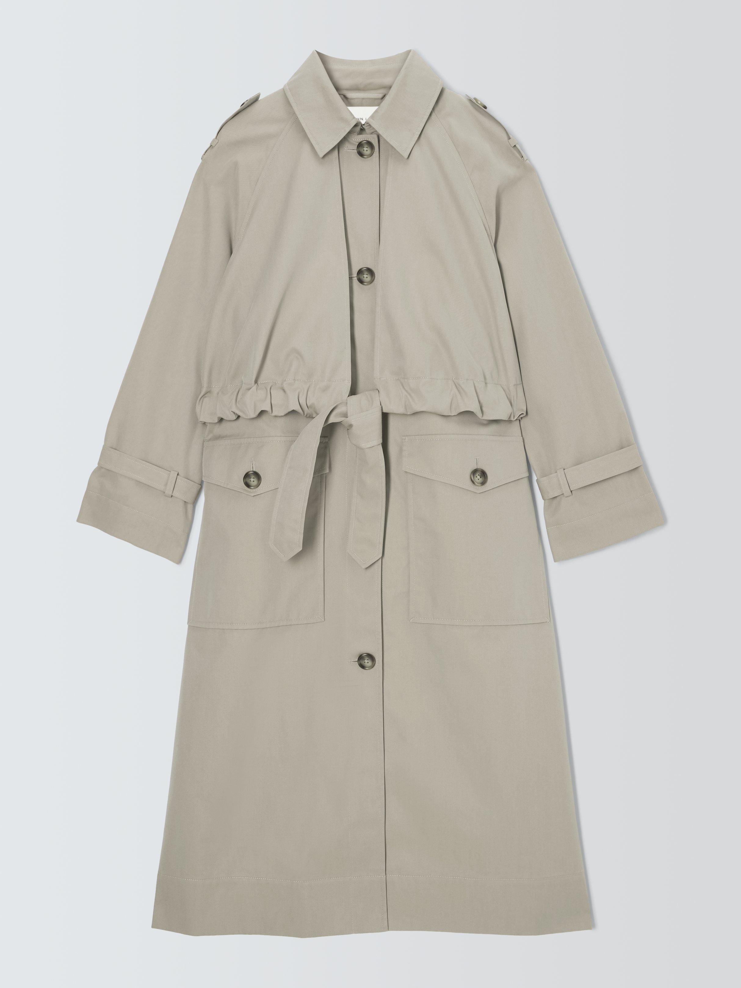 John Lewis x REJINA PYO Storm Flap Detail Trench Coat, Light Khaki