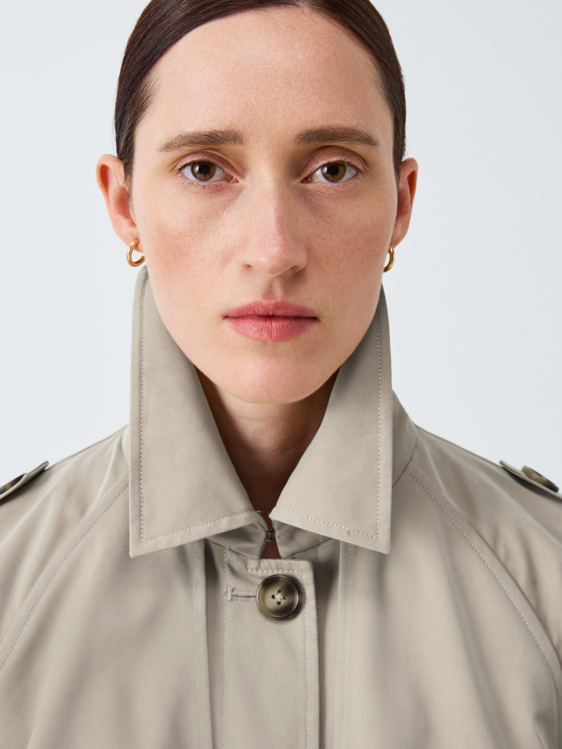 John Lewis x REJINA PYO Storm Flap Detail Trench Coat, Light Khaki