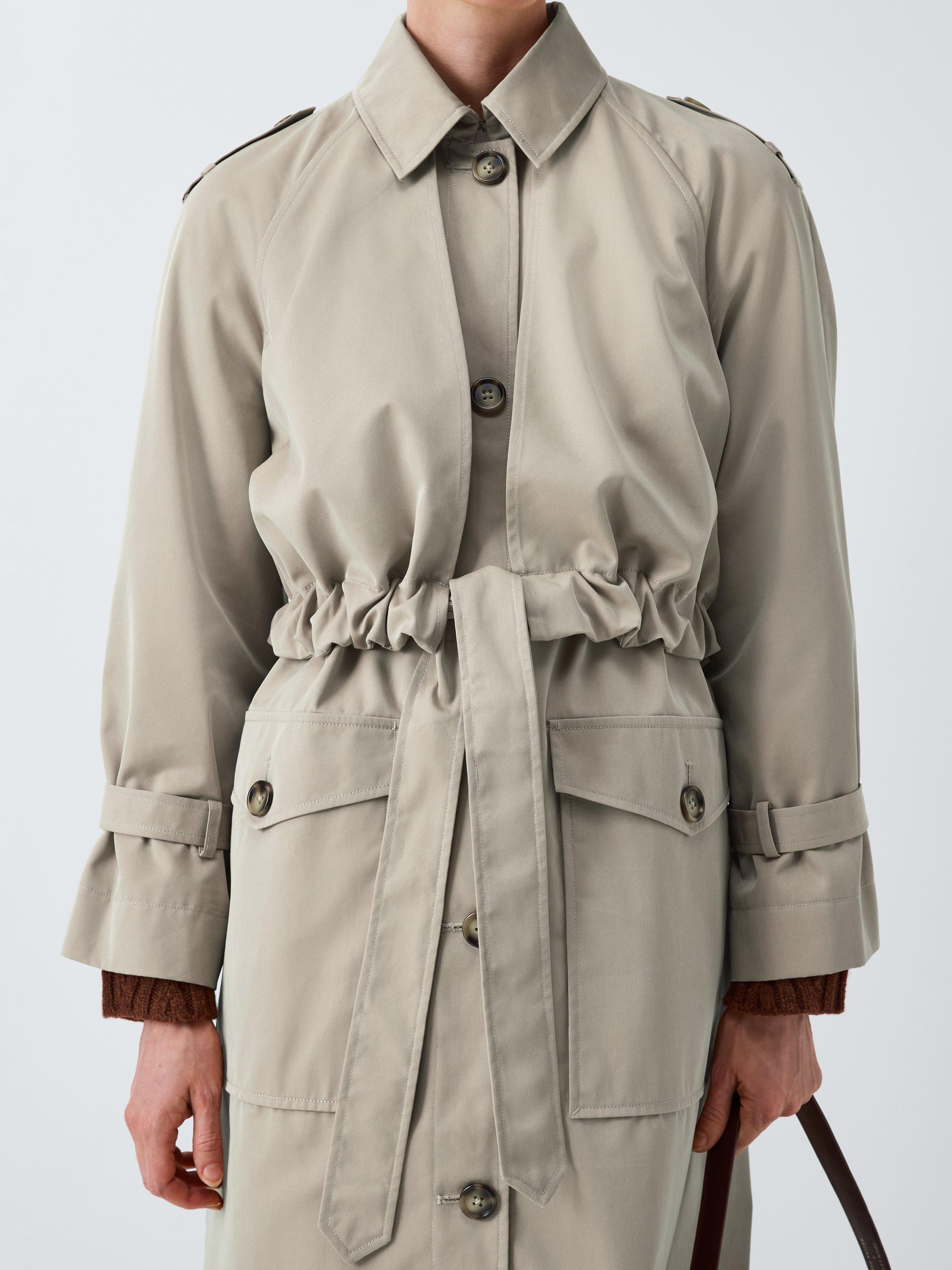 John Lewis x REJINA PYO Storm Flap Detail Trench Coat, Light Khaki