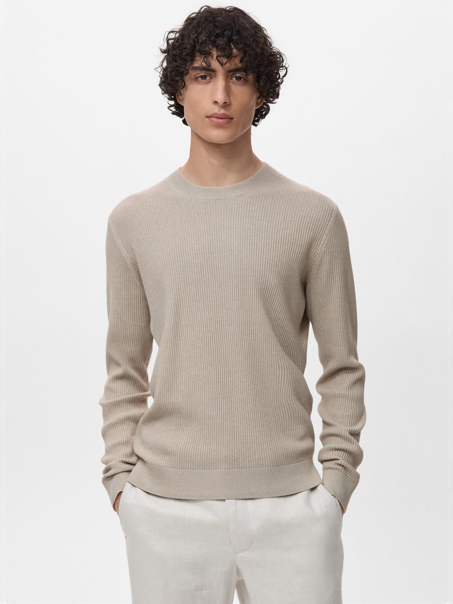 Product image 1 of 8, which shows Mango Antigua Crew Neck Jumper, Light Beige, XXL