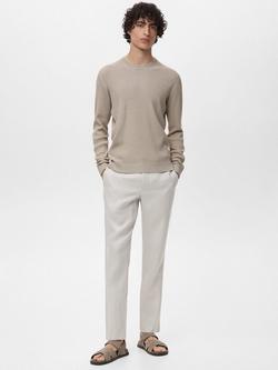 Mango Antigua Crew Neck Jumper - view 2, Light Beige