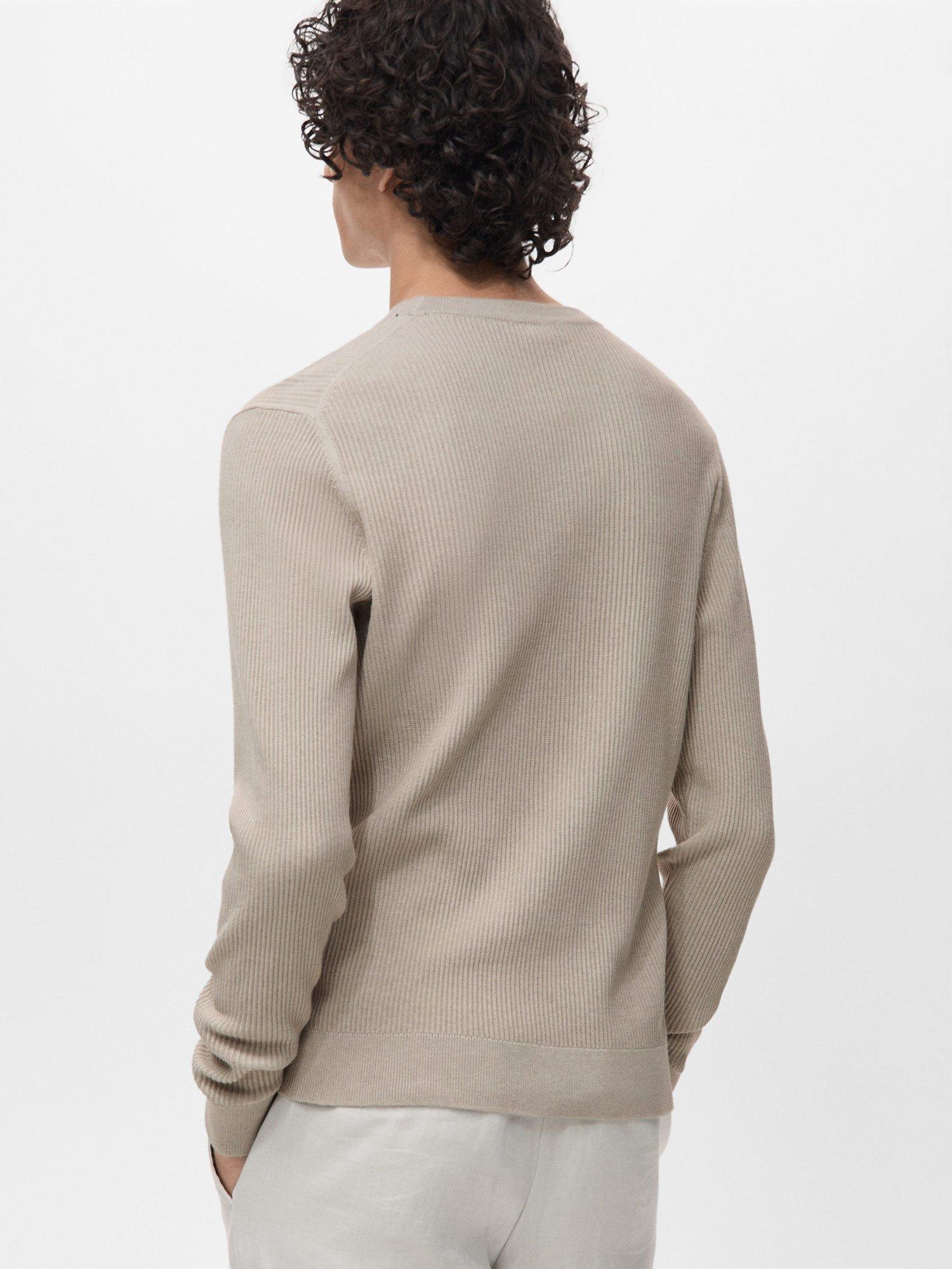 Product image 4 of 8, which shows Mango Antigua Crew Neck Jumper, Light Beige, XXL