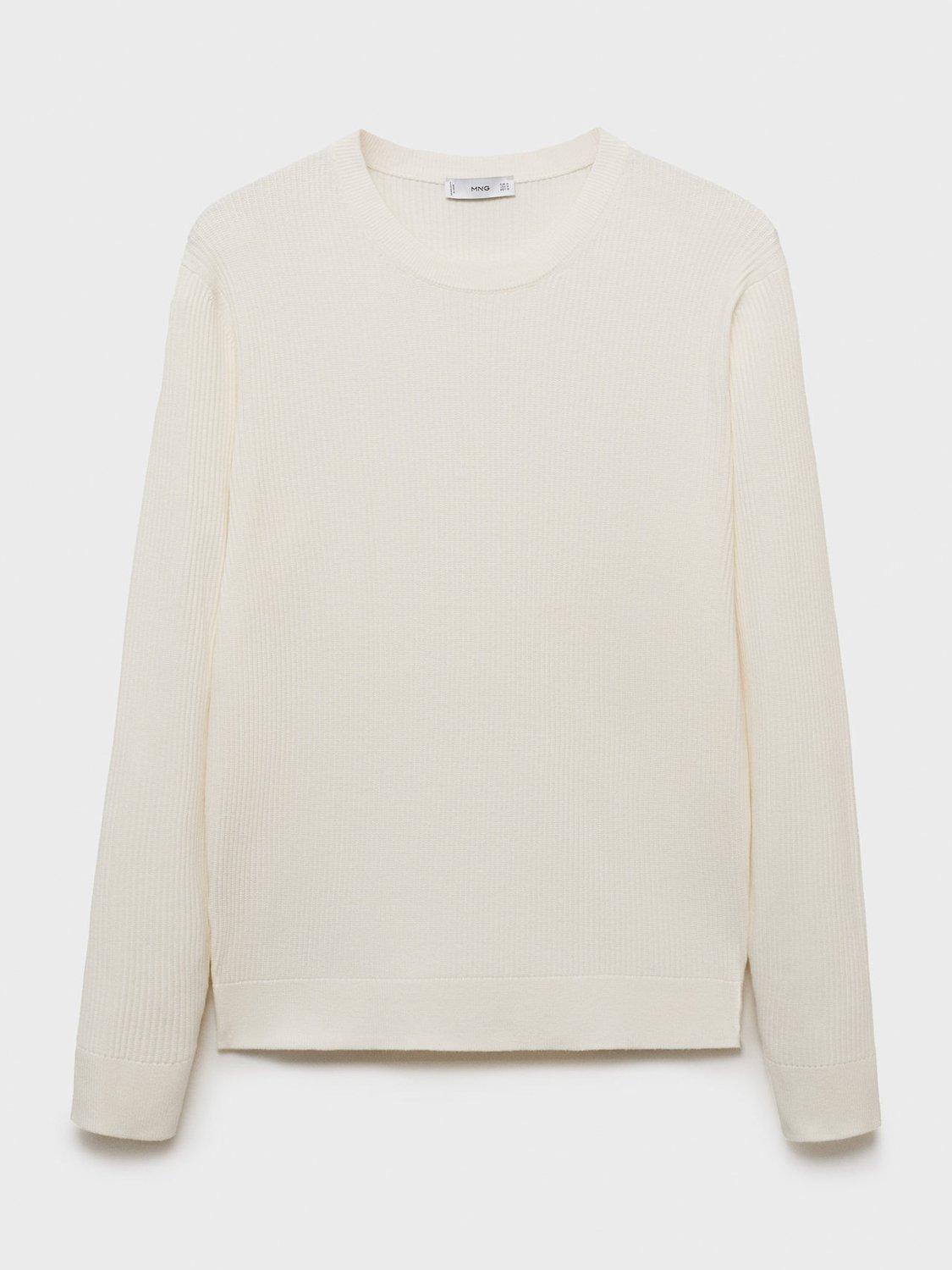 Product image 3 of 8, which shows Mango Antigua Crew Neck Jumper, Natural White, S