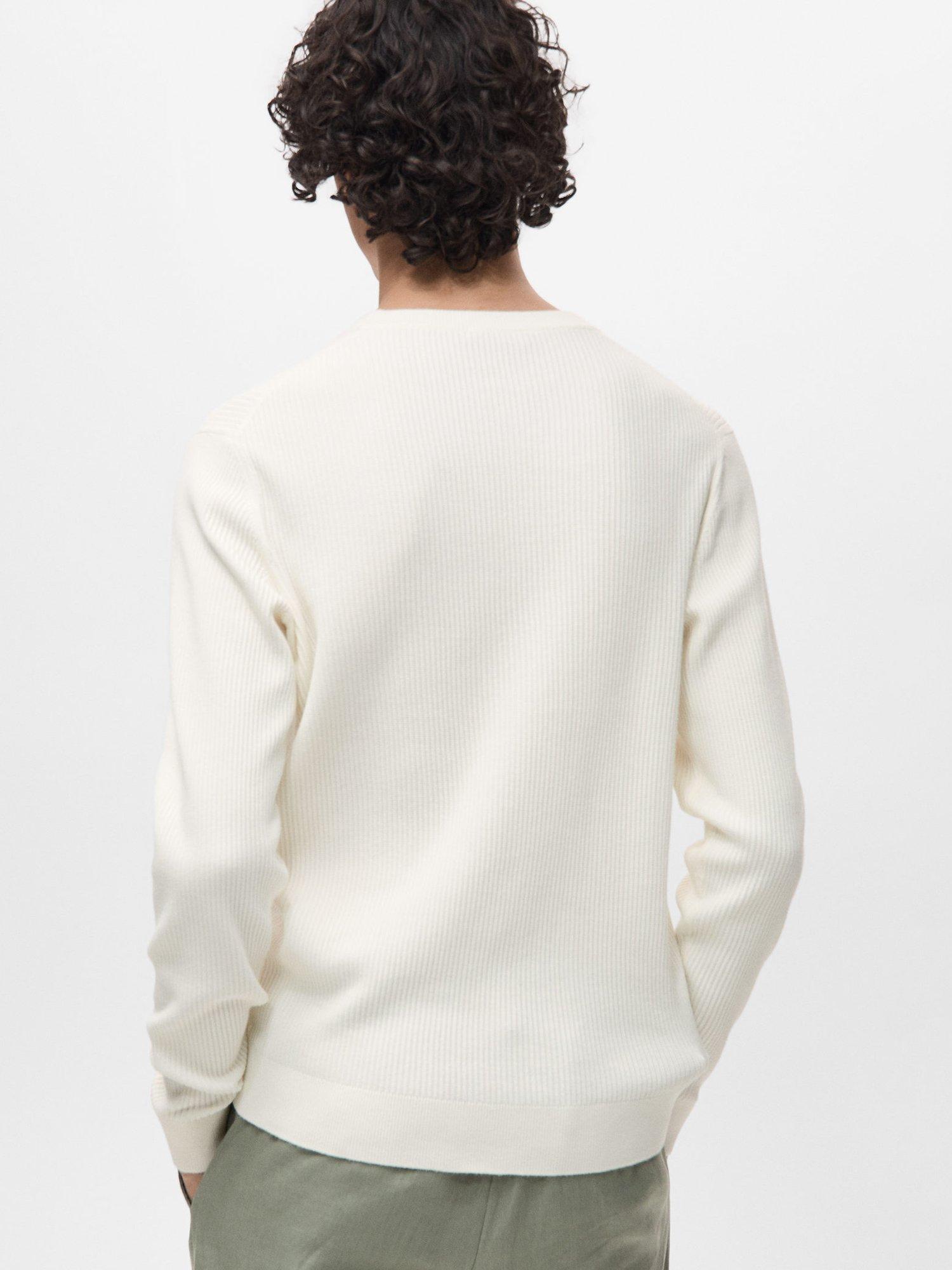 Product image 4 of 8, which shows Mango Antigua Crew Neck Jumper, Natural White, S