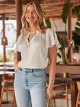 Sosandar Tie Neck Flutter Sleeve Chiffon Blouse