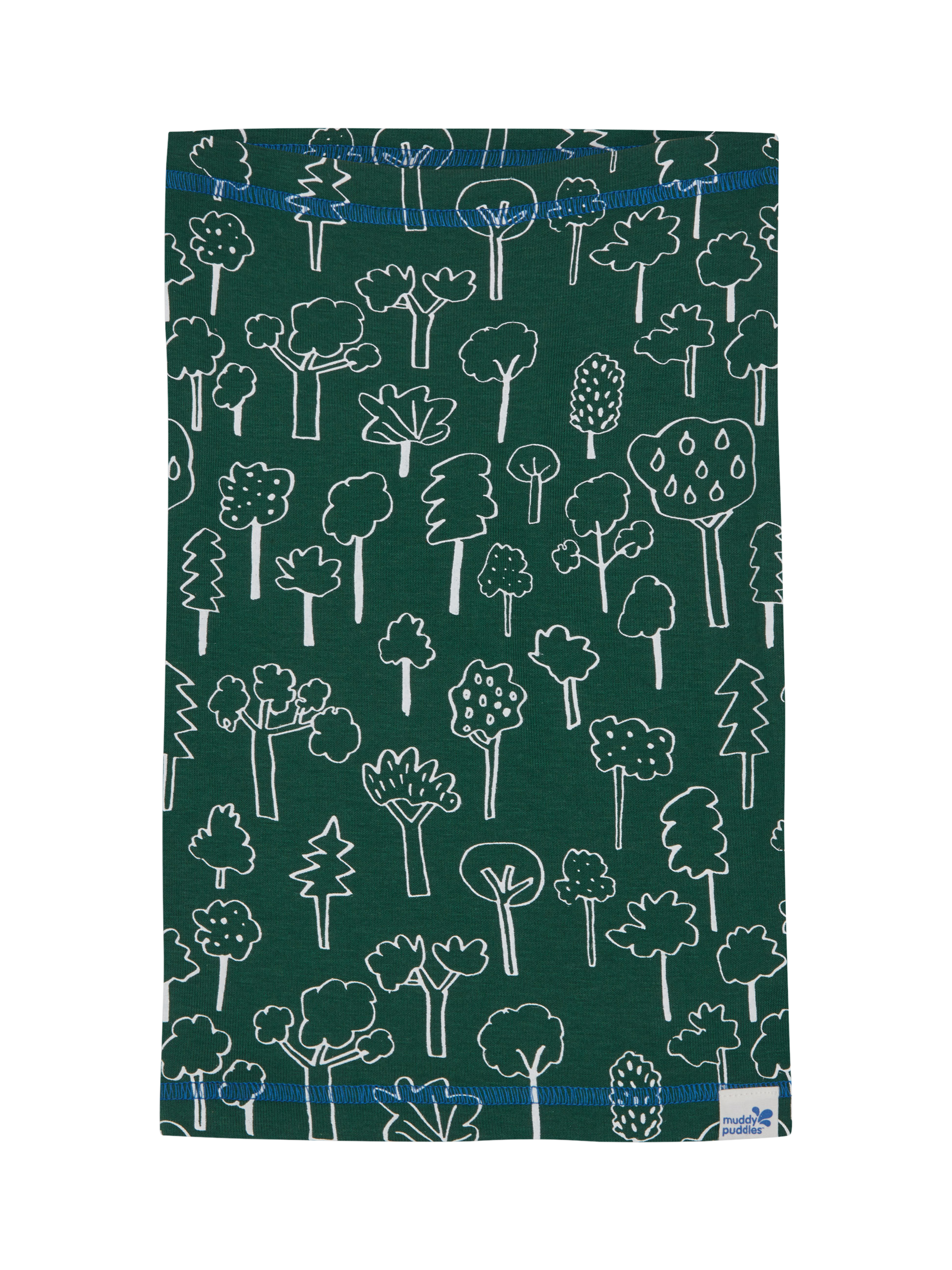 Product image 1 of 2, which shows Muddy Puddles Kids' Cotton Blend Snood Neck Warmer, Green Forest, One Size